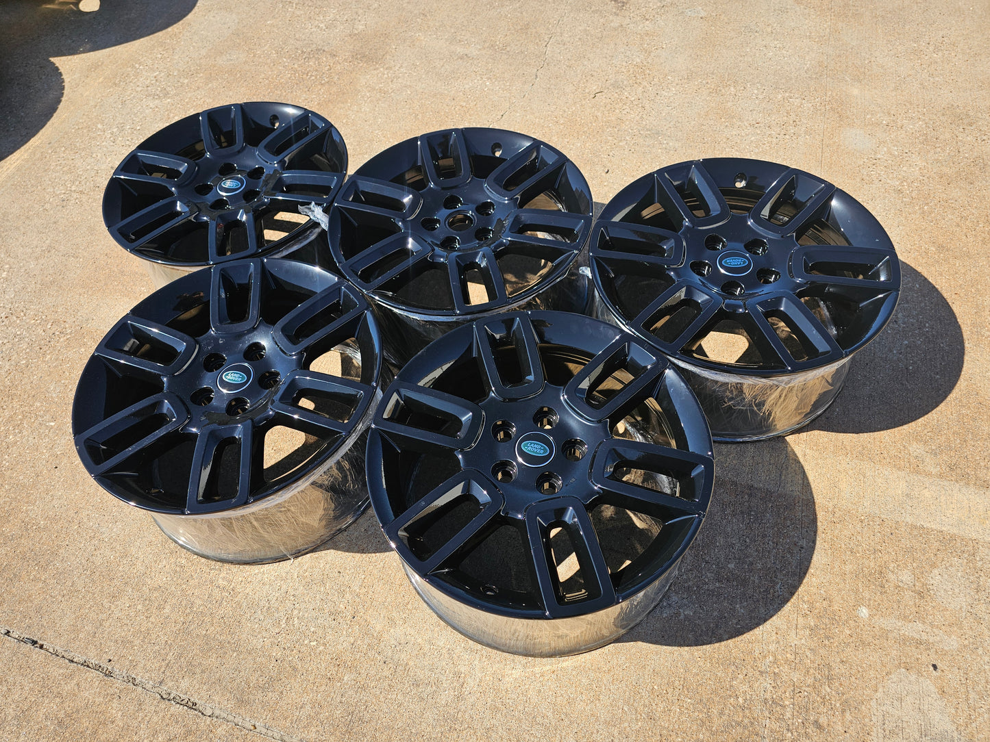 (5) 19" Land Rover DEFENDER Range Rover OEM black wheels rims 72350