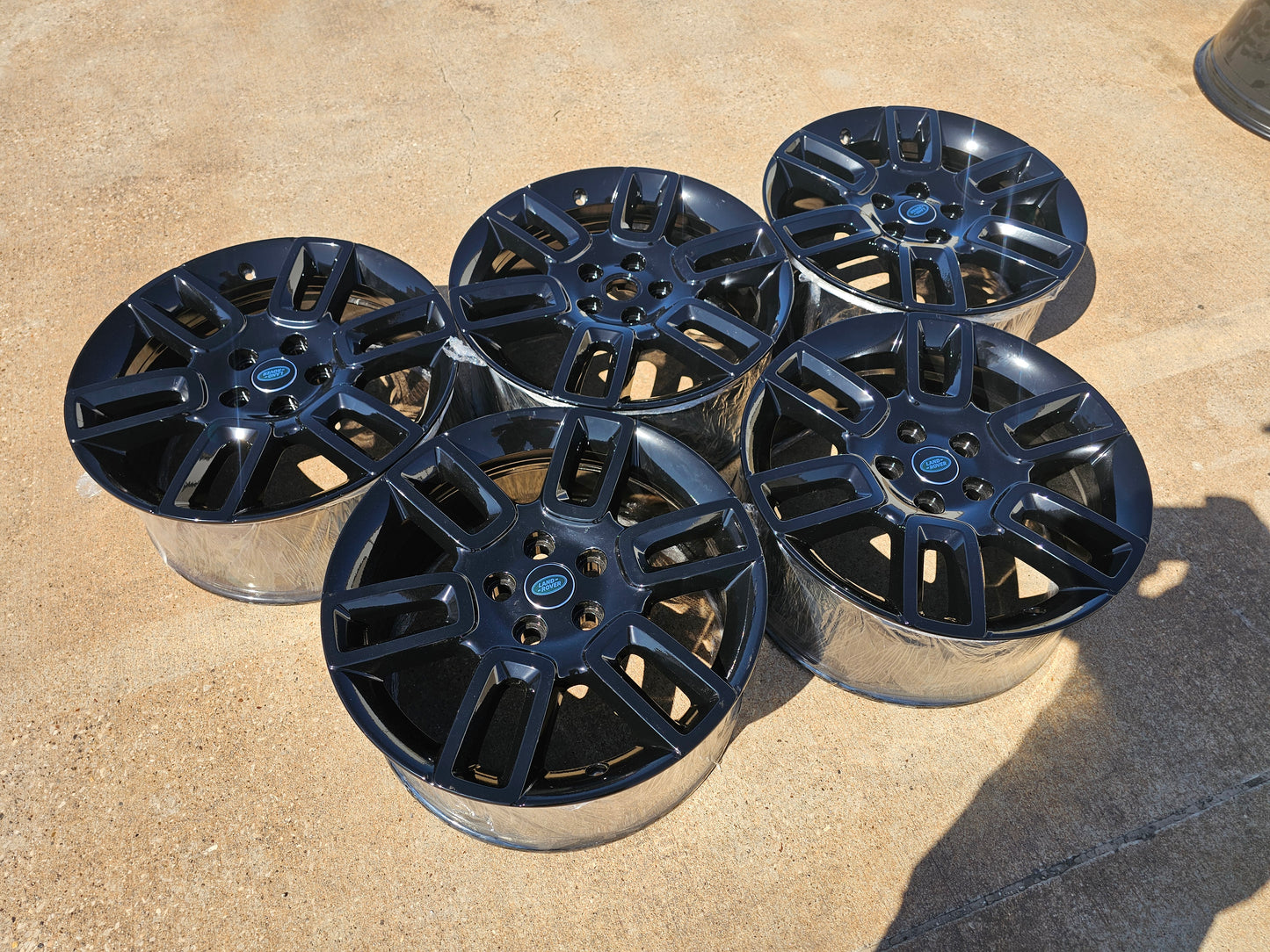 (5) 19" Land Rover DEFENDER Range Rover OEM black wheels rims 72350