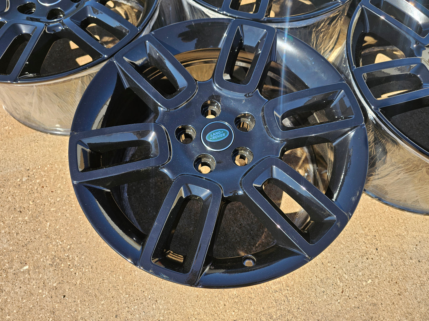 (5) 19" Land Rover DEFENDER Range Rover OEM black wheels rims 72350