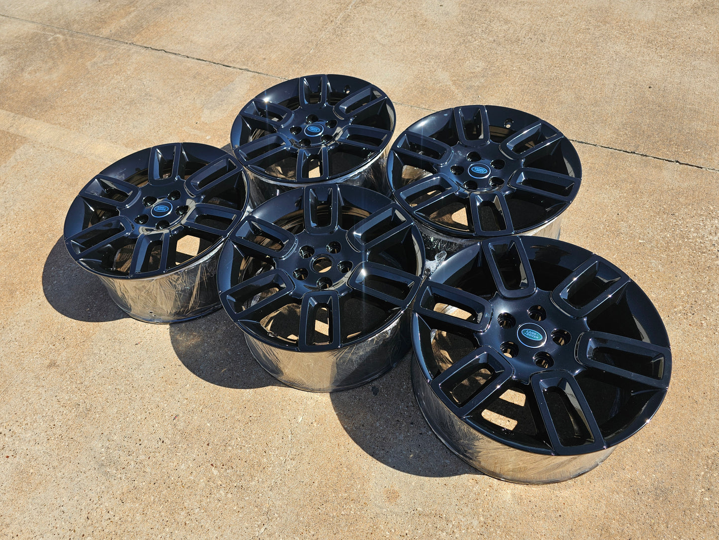 (5) 19" Land Rover DEFENDER Range Rover OEM black wheels rims 72350