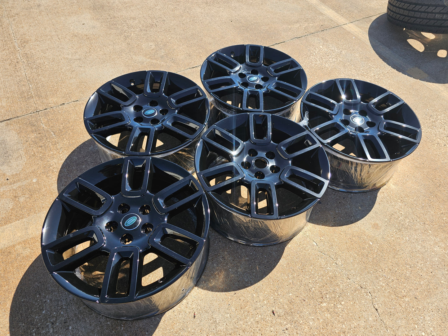 (5) 19" Land Rover DEFENDER Range Rover OEM black wheels rims 72350