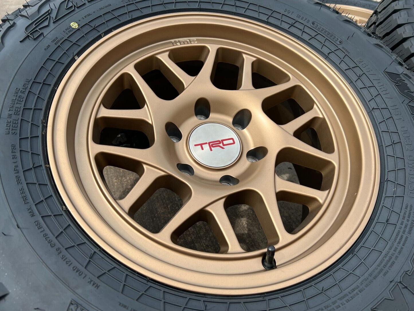 17x8.5 KMC KM717 Toyota Tacoma 4Runner TRD wheels rims BRONZE 2023 2024 NEW