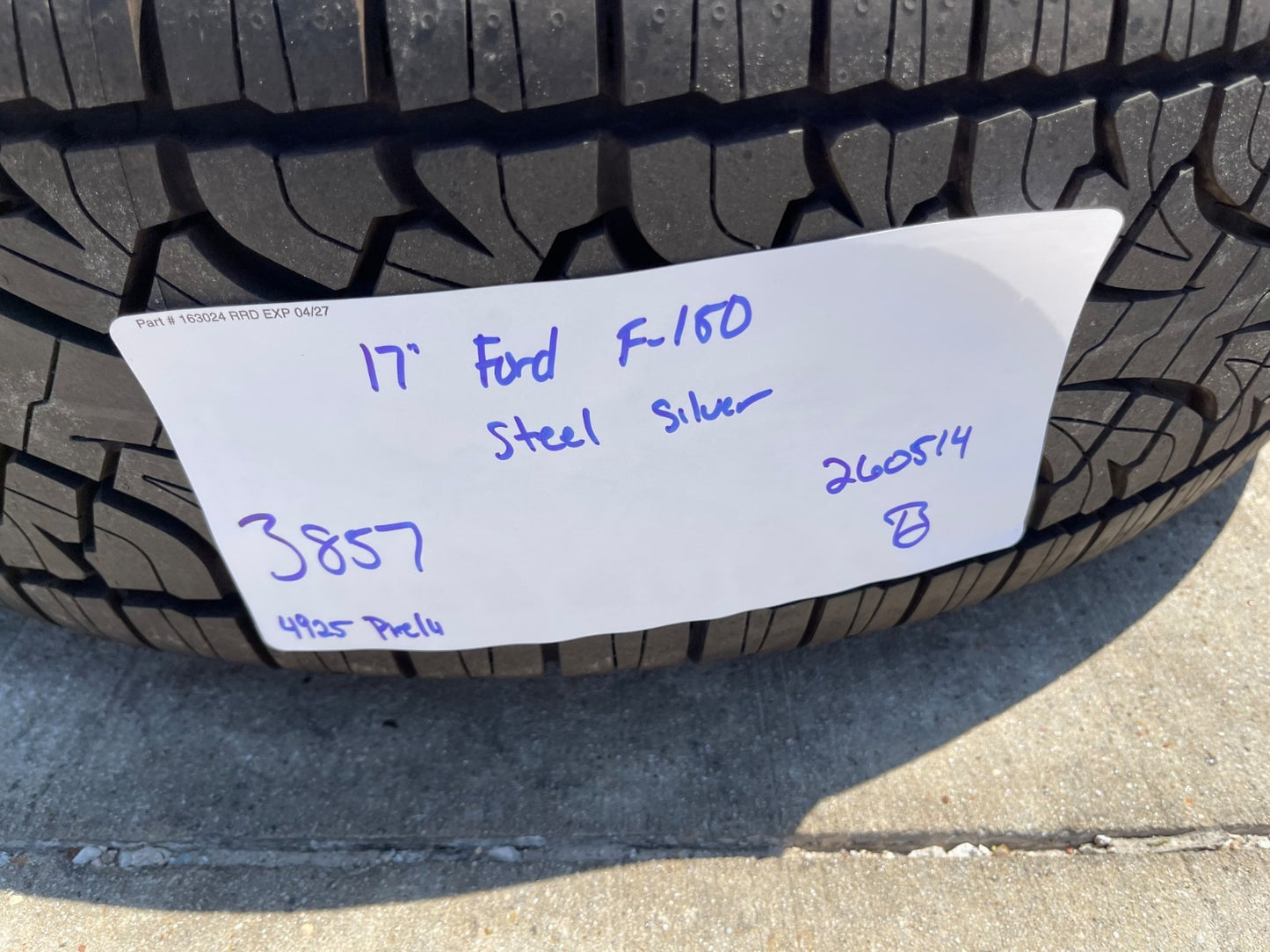 17" Ford F-150 OEM rims wheels 3857 steel 2025 2026 PIRELLI A/T NEW SMOKIN DEAL