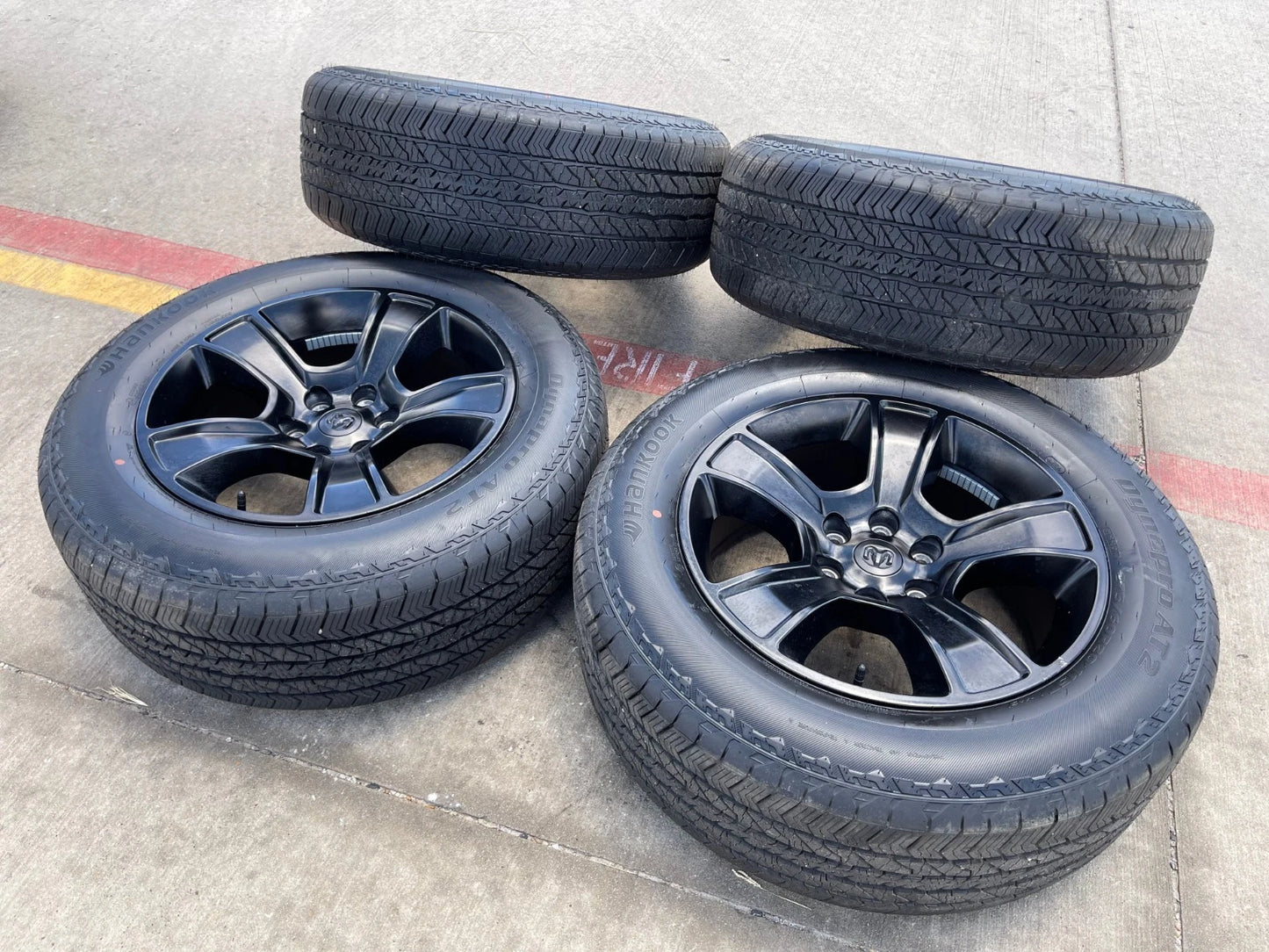 20" Dodge Ram 1500 OEM LIMITED Black 2676 2723 wheels rims NEW HANKOOK A/T2