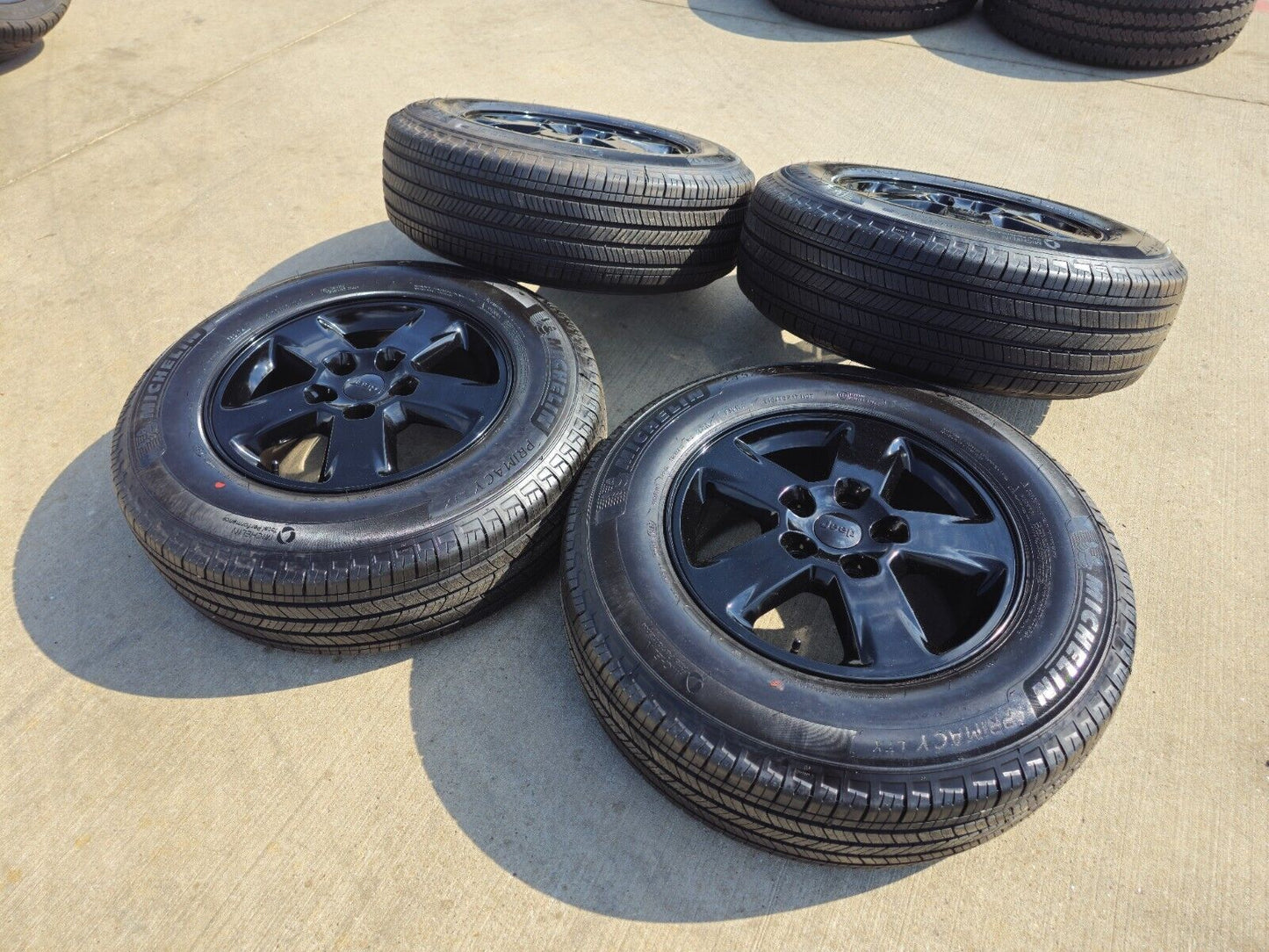 17" Jeep Grand Cherokee OEM wheels rims 9104 tires black NEW