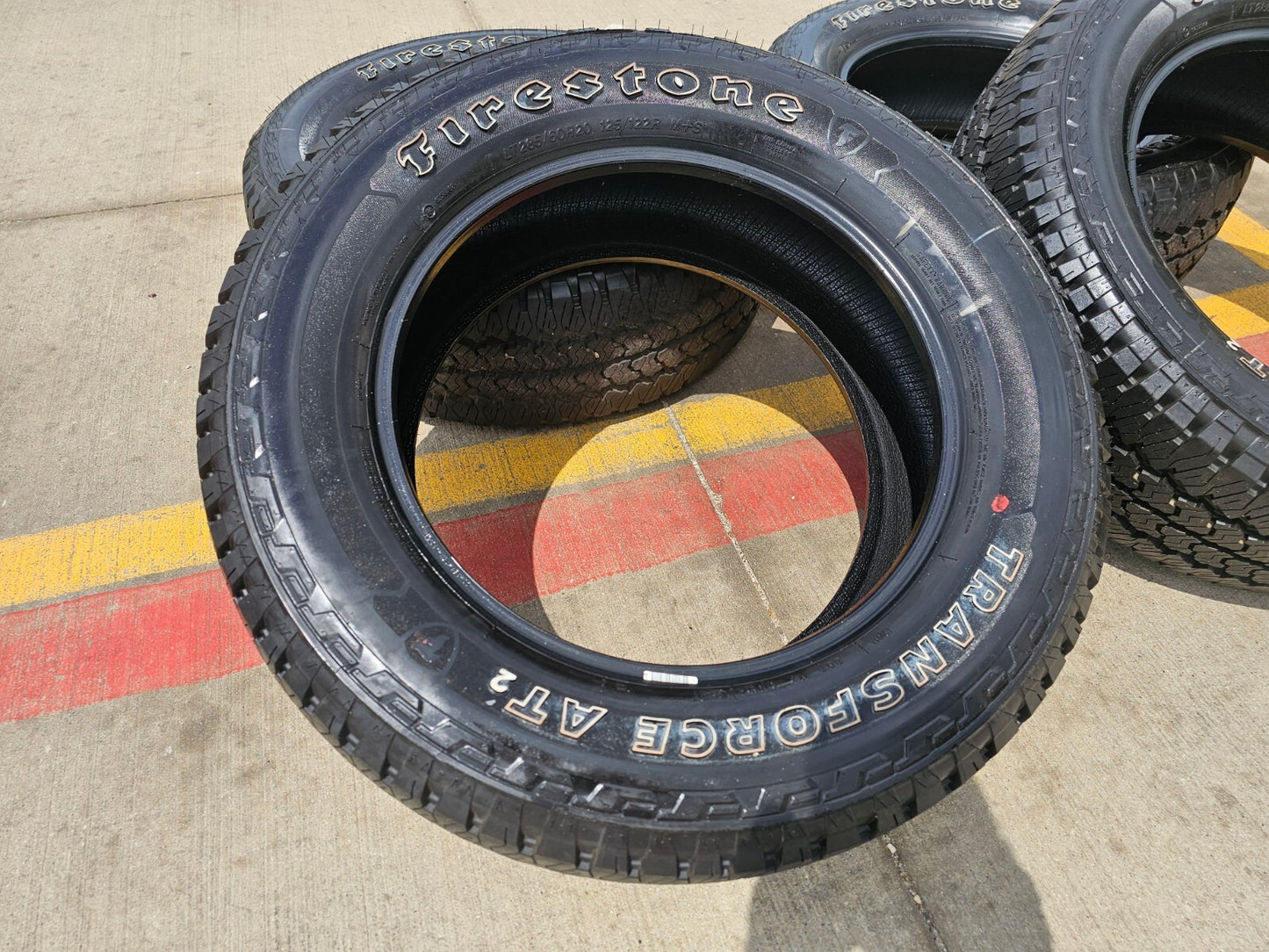 (4) 285/60/20 Firestone Transforce A/T2 tires LT 10 Ply load range E M+S NEW