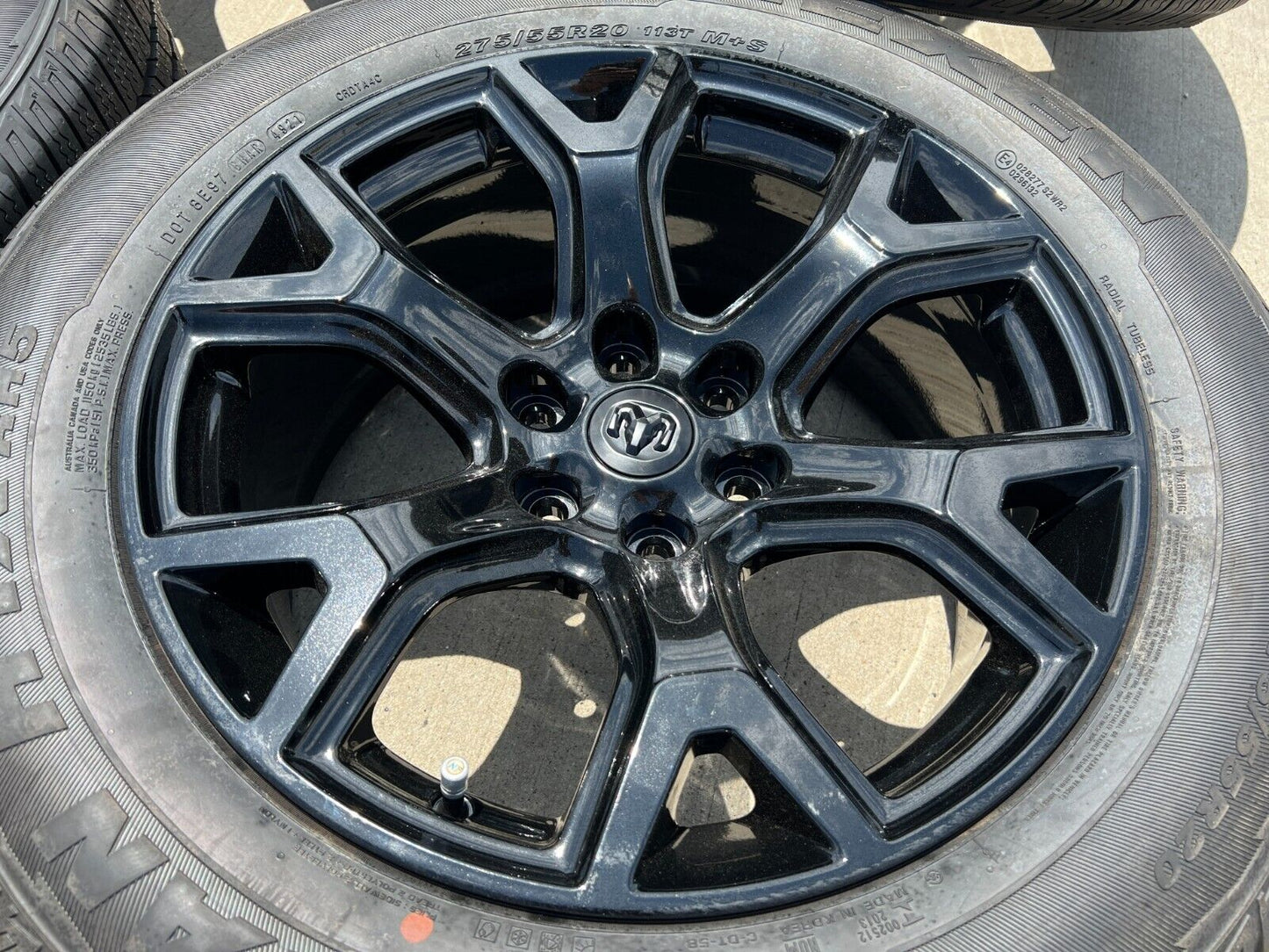 20" Dodge Ram 1500 Jeep Grand Wagoneer OEM black 9296 wheels rims 2023 2024 NEW