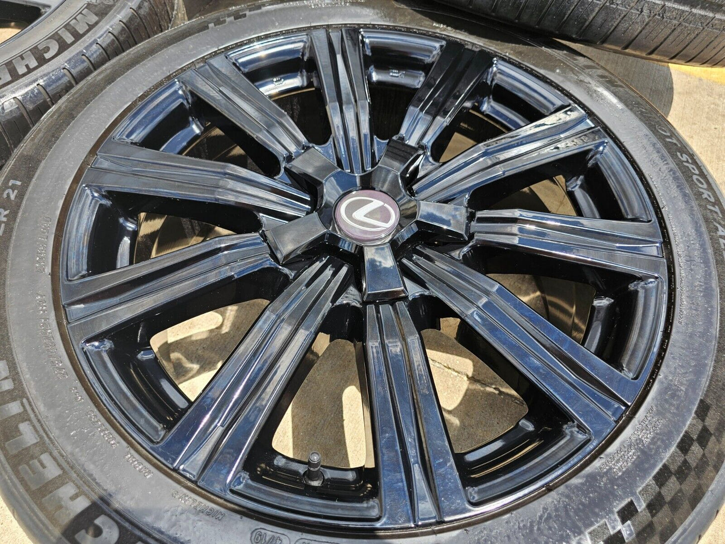 21" Lexus LX570 Toyota Land Cruiser OEM 74341 black wheels rims tires