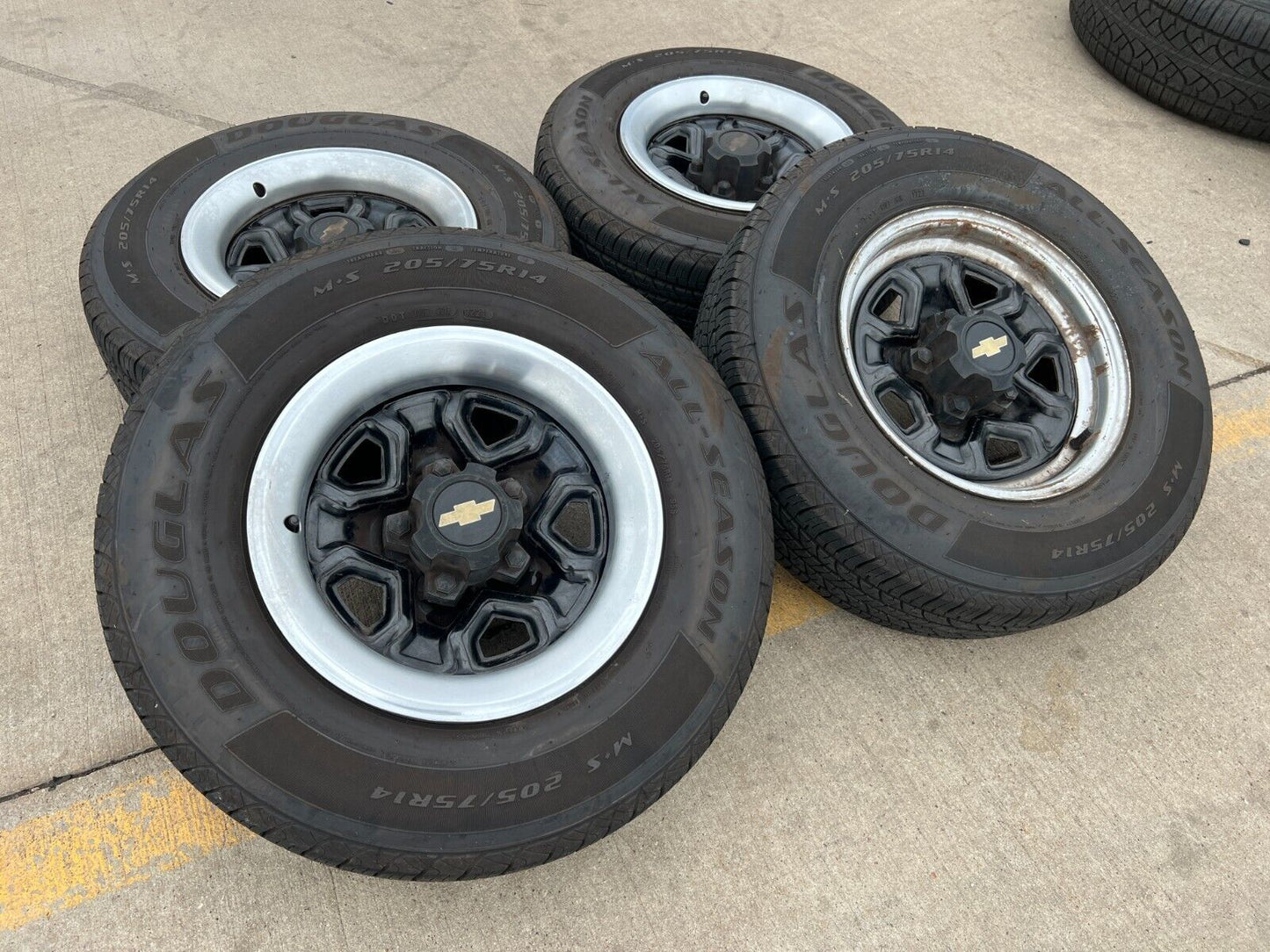 14" Chevy K1500 Blazer Old School Chevy wheels rims GMC tires 5x120 5x4.75