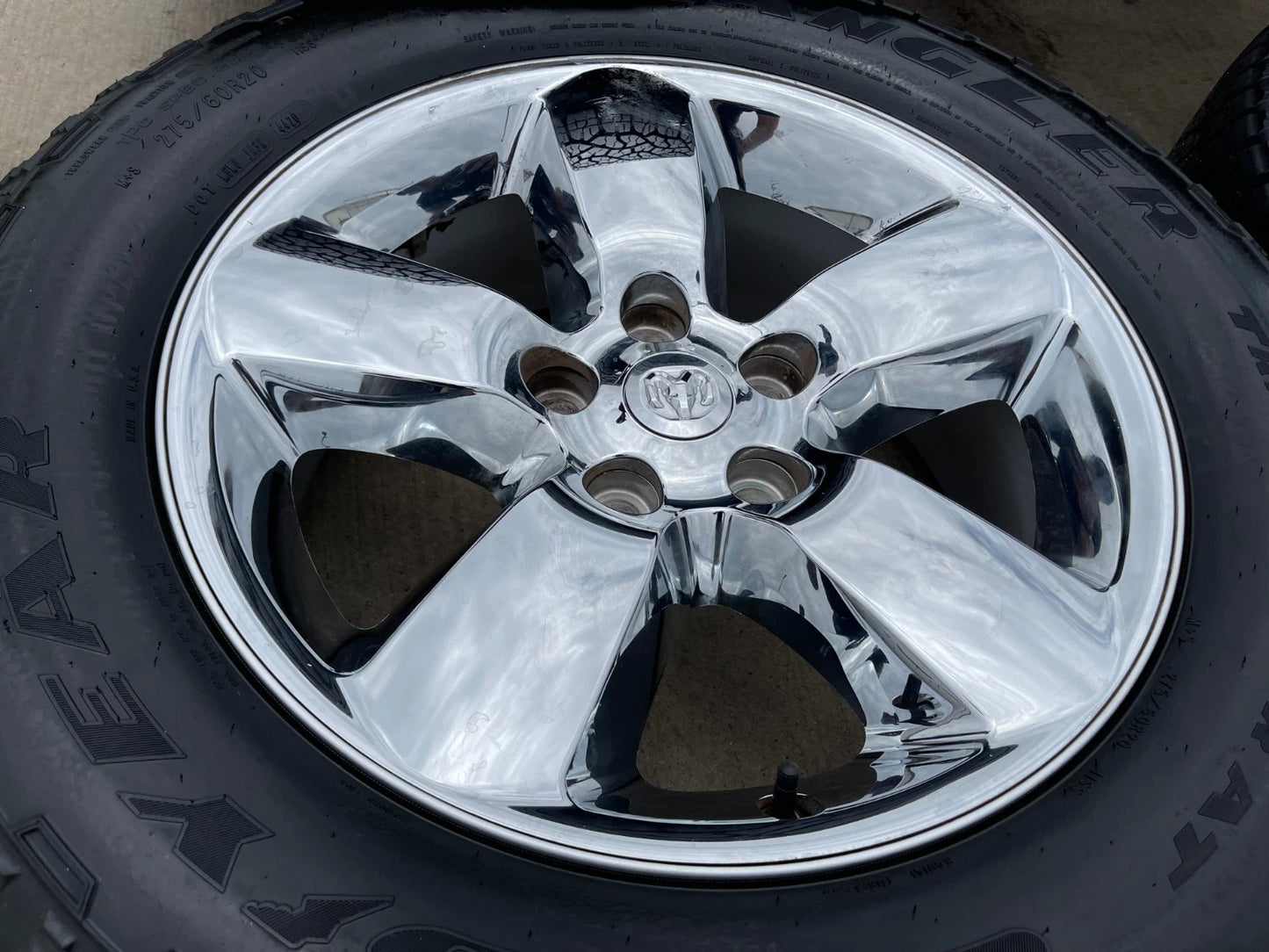 (4) 20" Dodge Ram 1500 OEM wheels rims chrome tires 2495