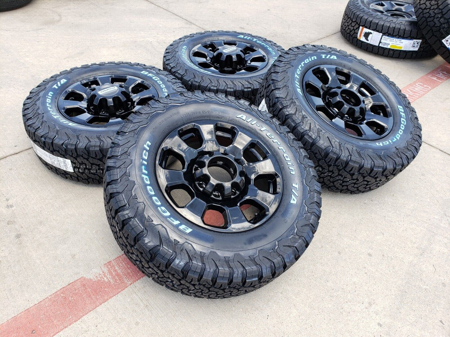 18" Ford F-250 F-350 TREMOR OEM wheels black 10481 tires BFG 2024 2025 NEW