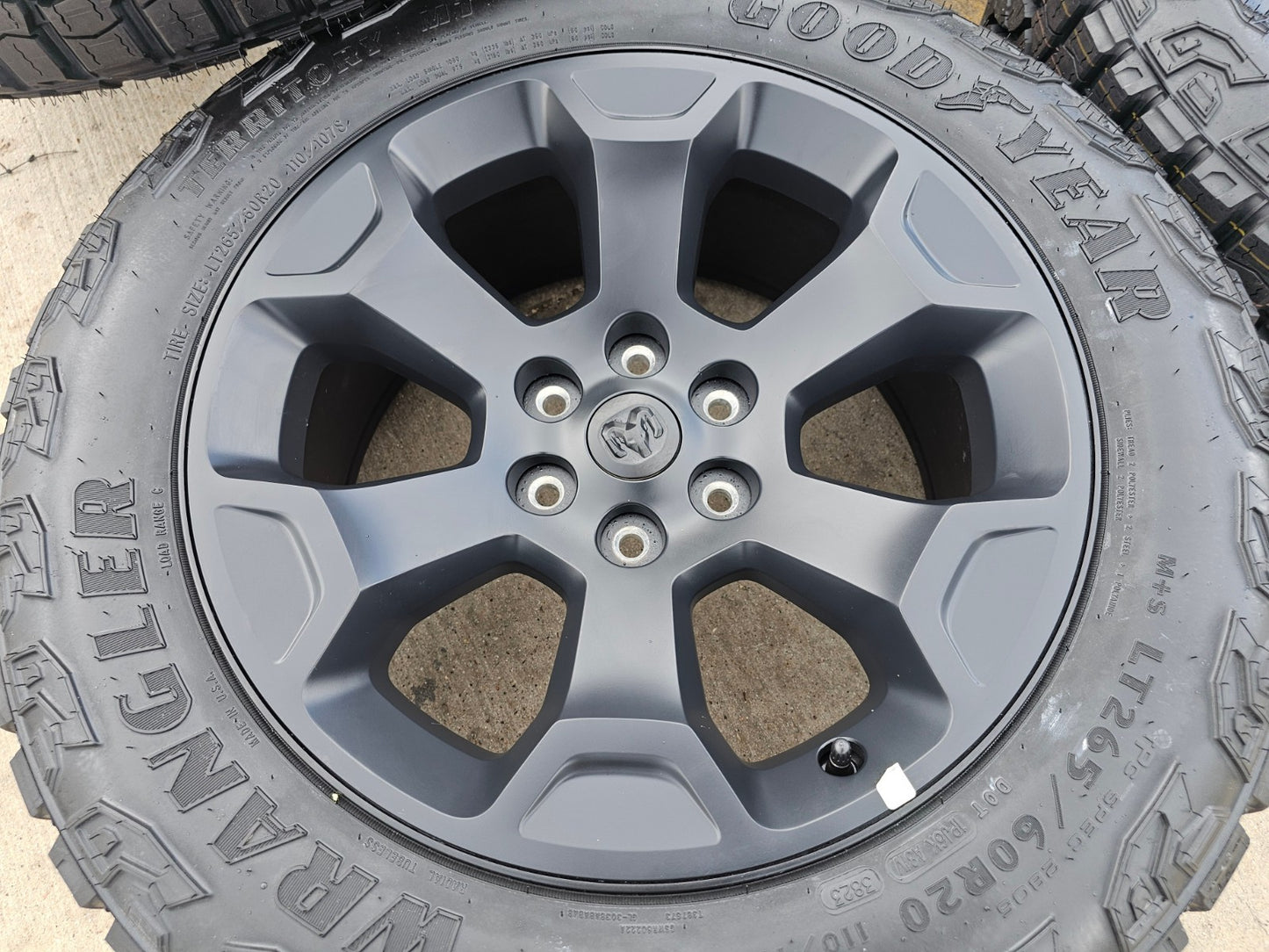 20" Dodge Ram 1500 OEM Laramie Black 2680 wheels rims tires GOODYEAR M/T NEW