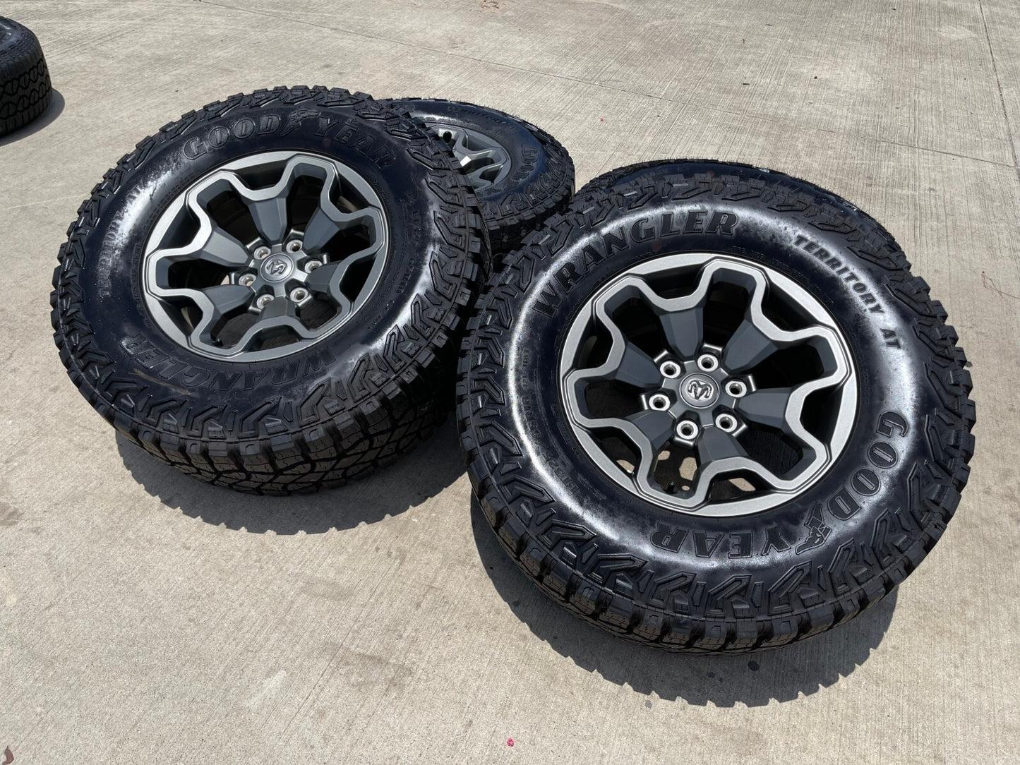 18" Dodge Ram 1500 TRX RHO Black OEM 66002 wheels rims TERRITORY M/T 35" NEW