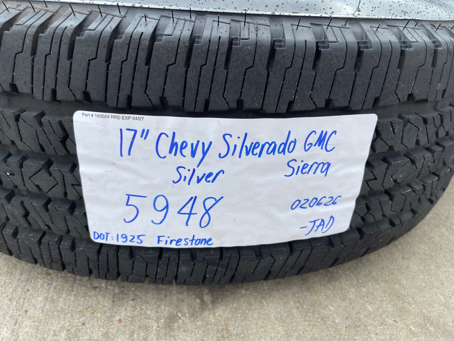 17" Chevy Silverado GMC Sierra 2500 OEM 5948 wheels rims 2025 2026 FIRESTONE NEW