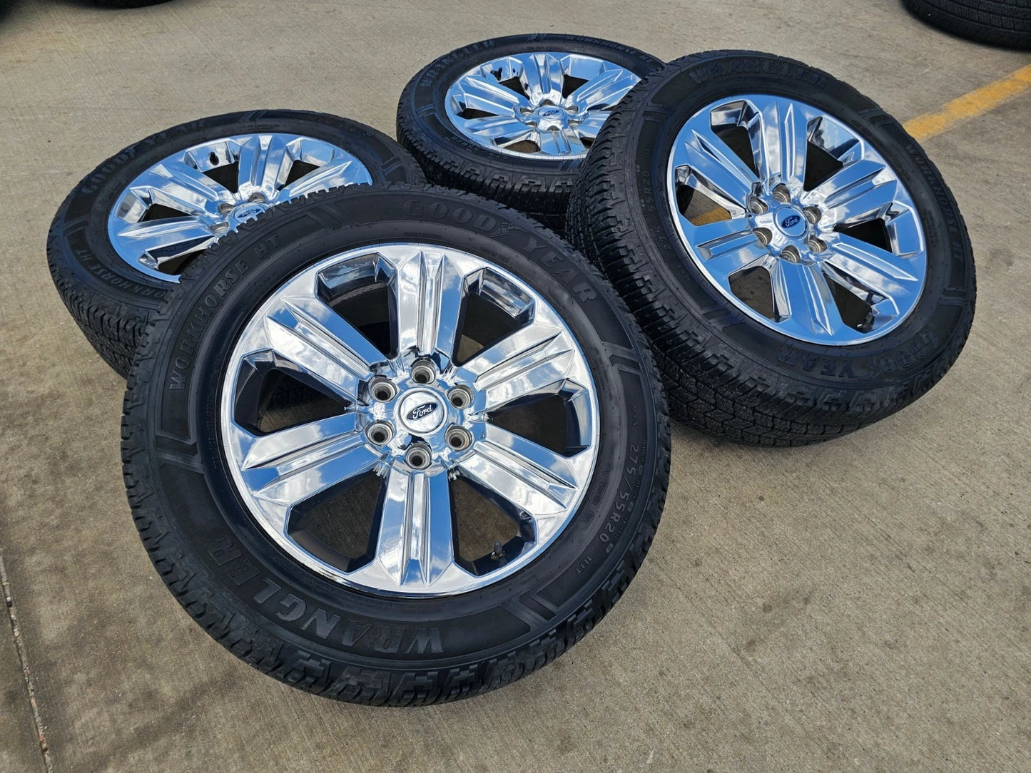 20" Ford F-150 Expedition OEM Lariat chrome rims wheels 10171 tires GOODYEAR
