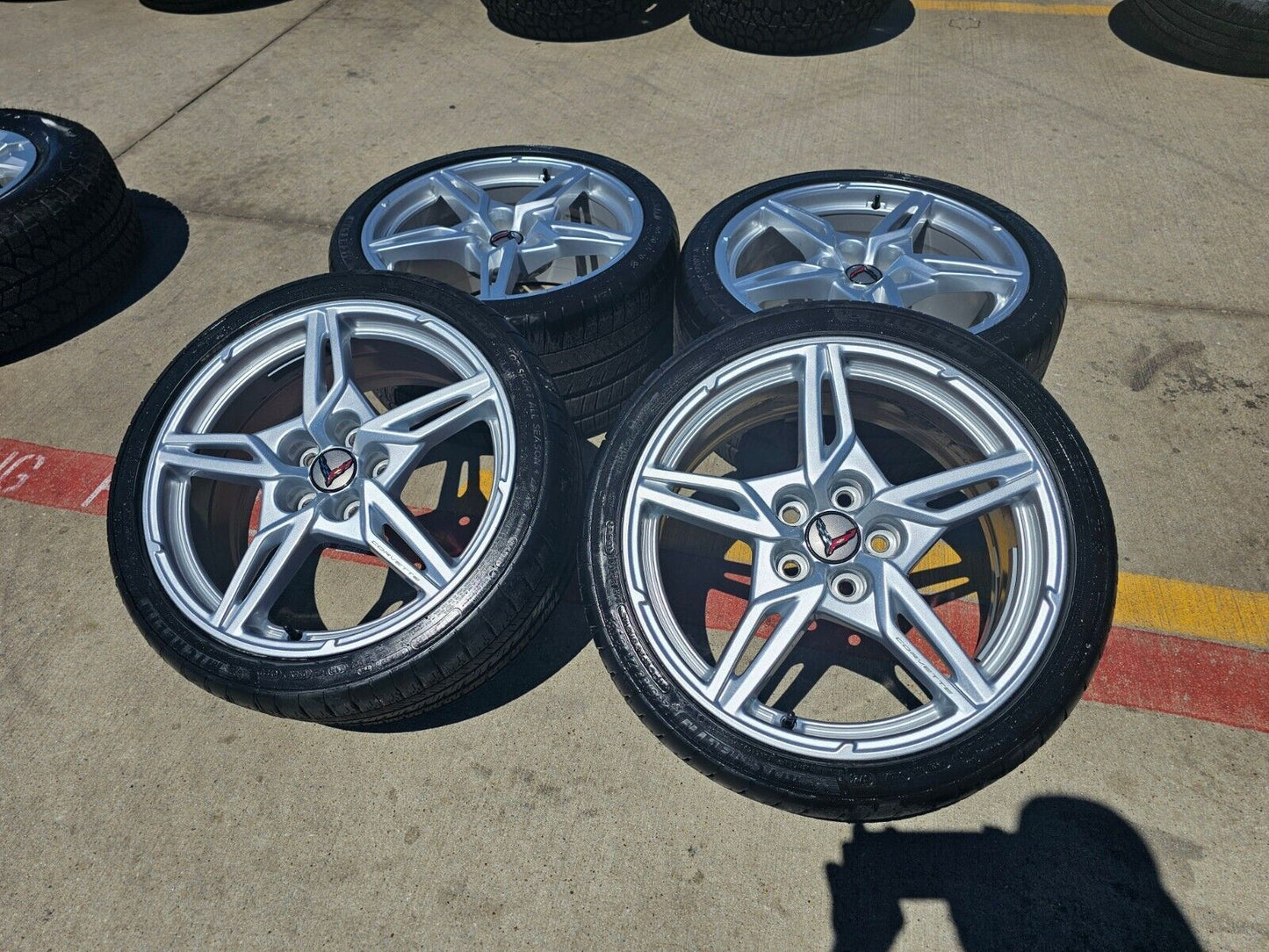 19" + 20" Chevy Corvette C8 OEM wheels rims 14007 14008 tires 2023 2024 2025 NEW