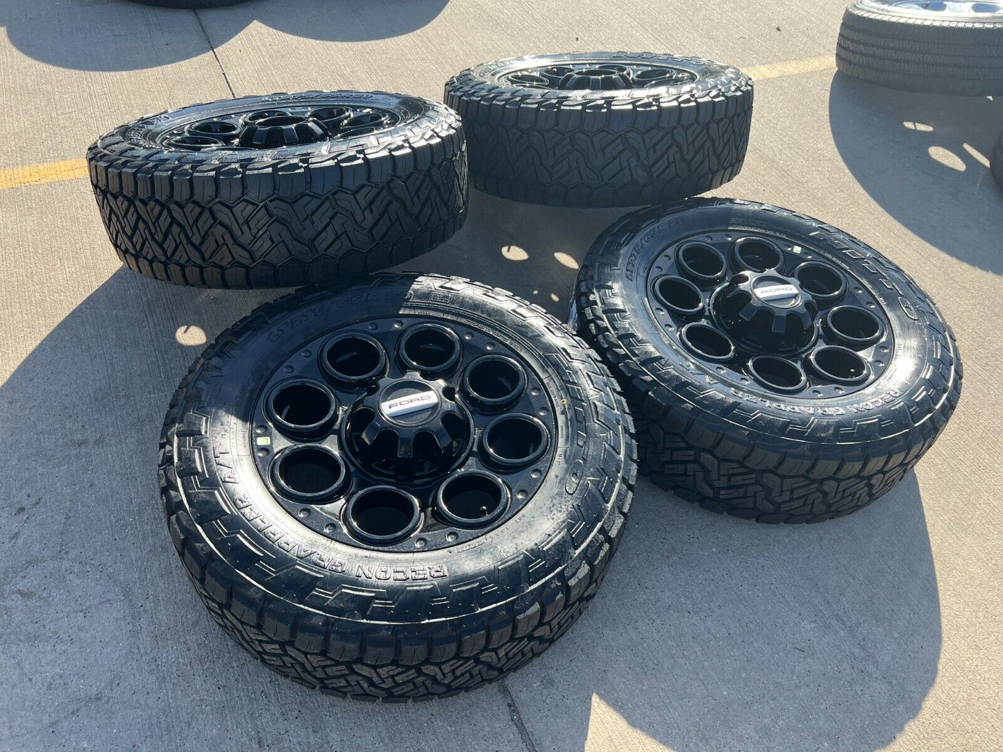 20" Ford F-250 F-350 OEM black TREMOR wheels rims 10299 A/T tires 2024 2025 NEW
