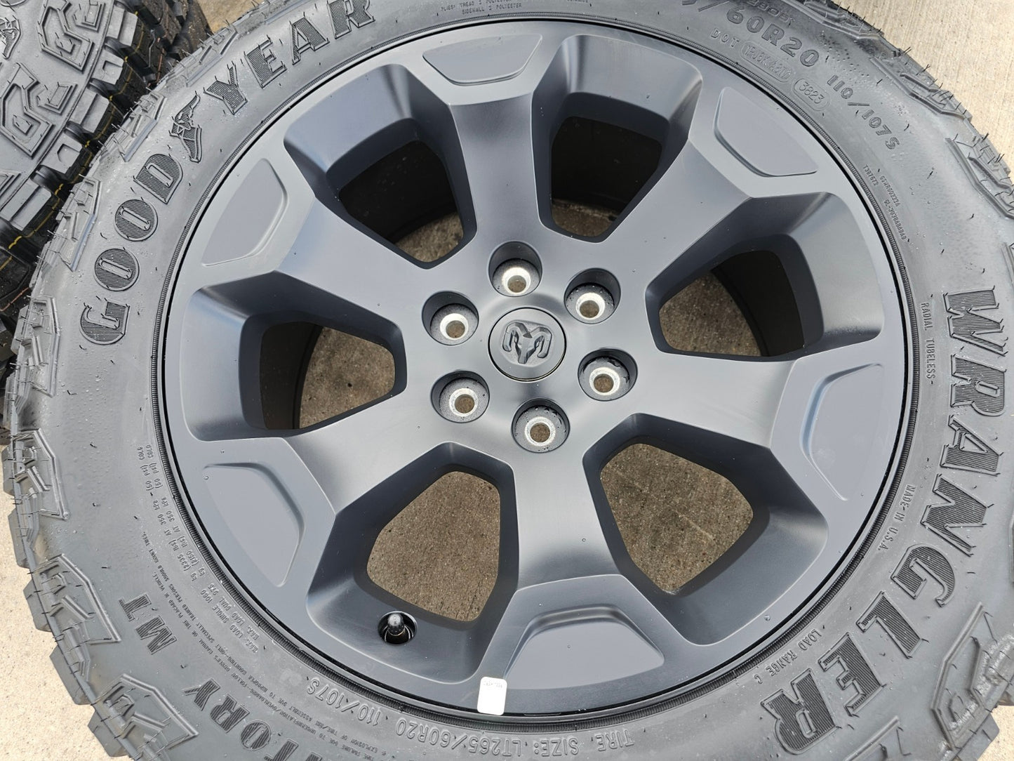 20" Dodge Ram 1500 OEM Laramie Black 2680 wheels rims tires GOODYEAR M/T NEW