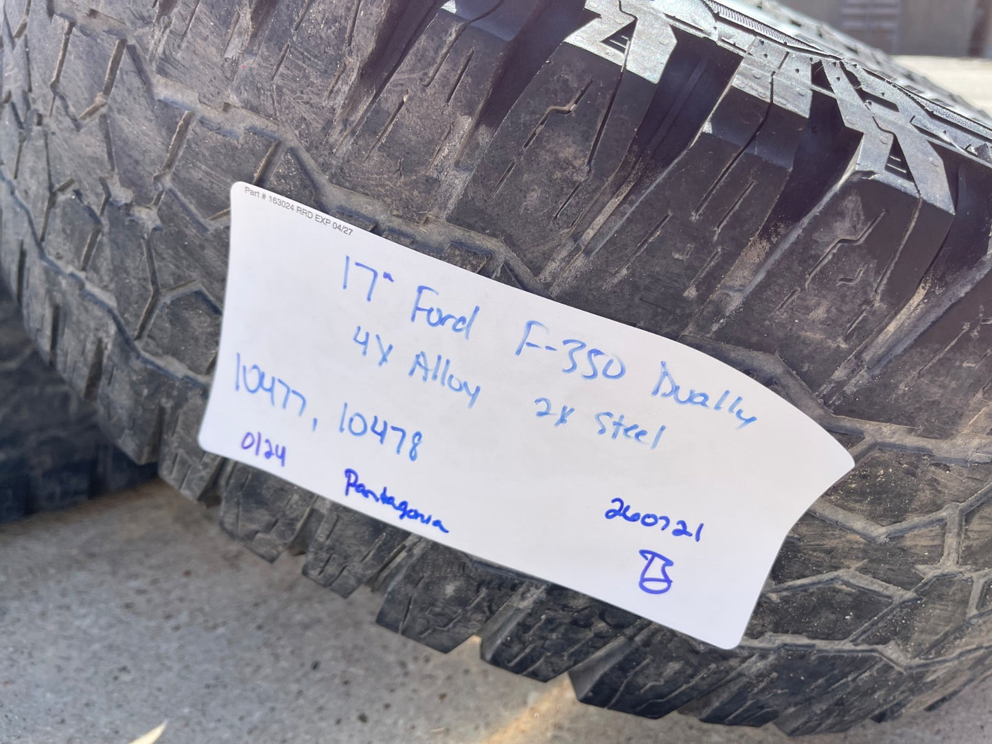17" Ford F-350 Dually OEM 10477 10478 rims wheels SET tires A/T