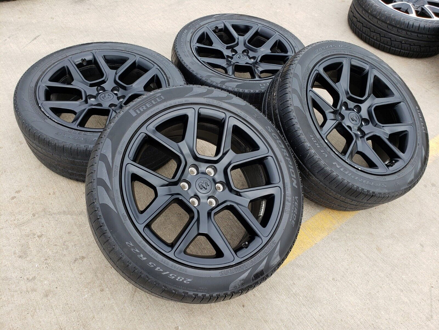 22" Dodge Ram 1500 OEM LIMITED Laramie wheels rims black 2725 2684 tires