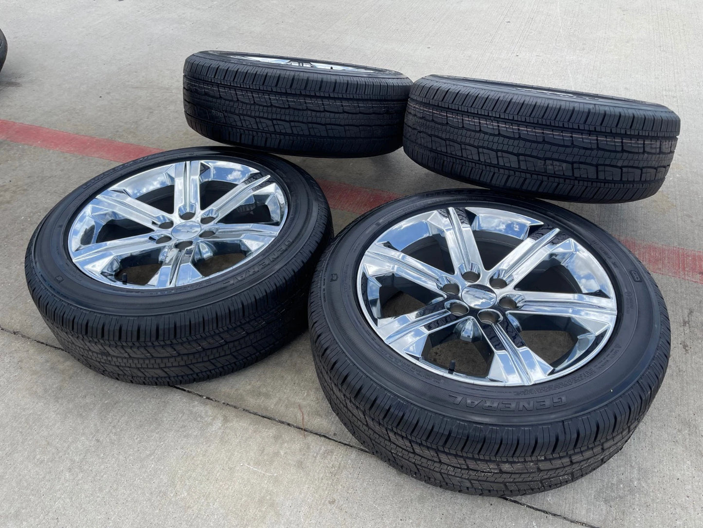 22" GMC Yukon Tahoe Chevy OEM CHROME wheels rims Silverado 5667 NEW tires