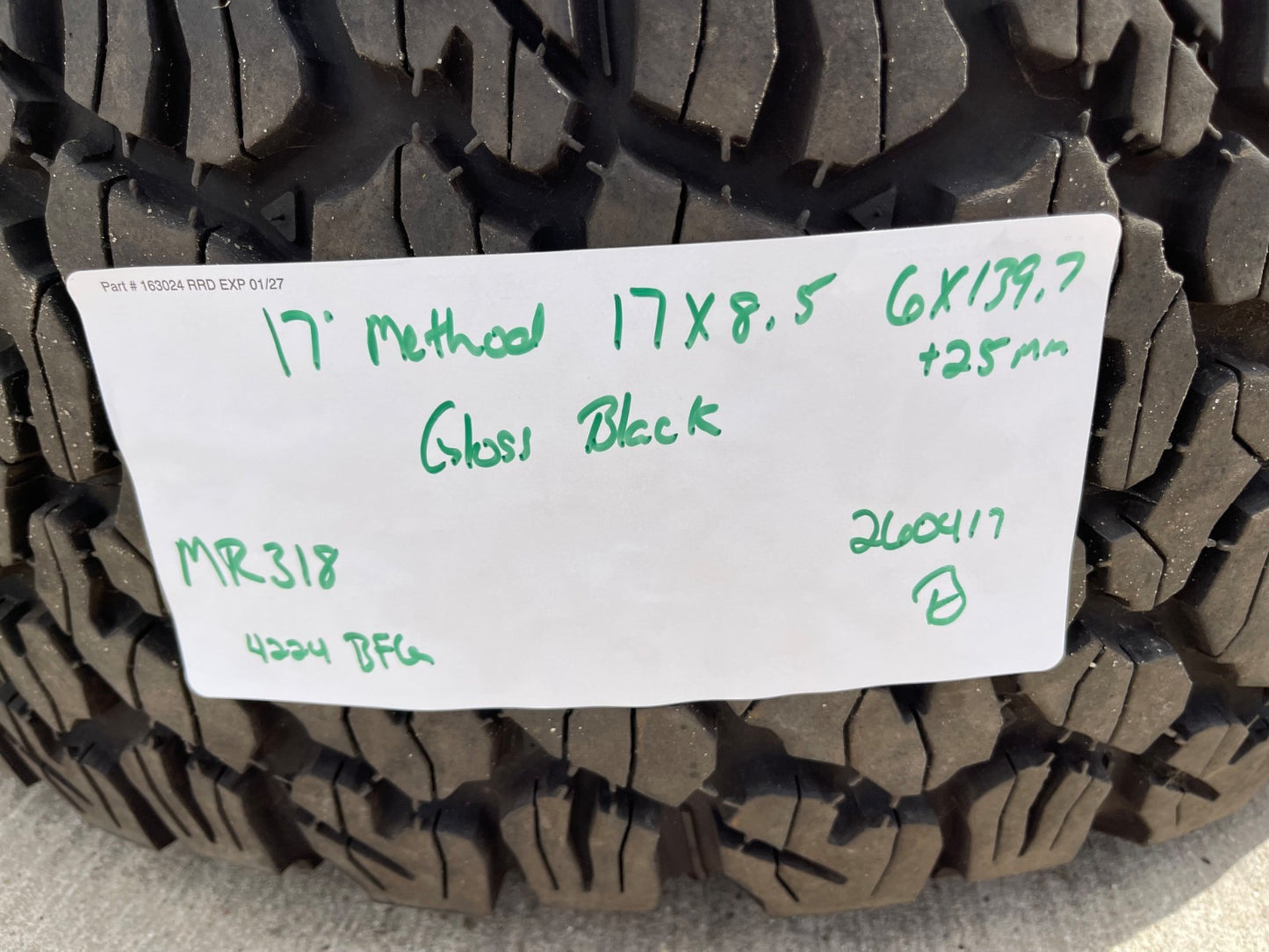 17x8.5 17" Method Racing MR318 Silverado RAM Tacoma wheels rims 6x139 6x5.5 35"