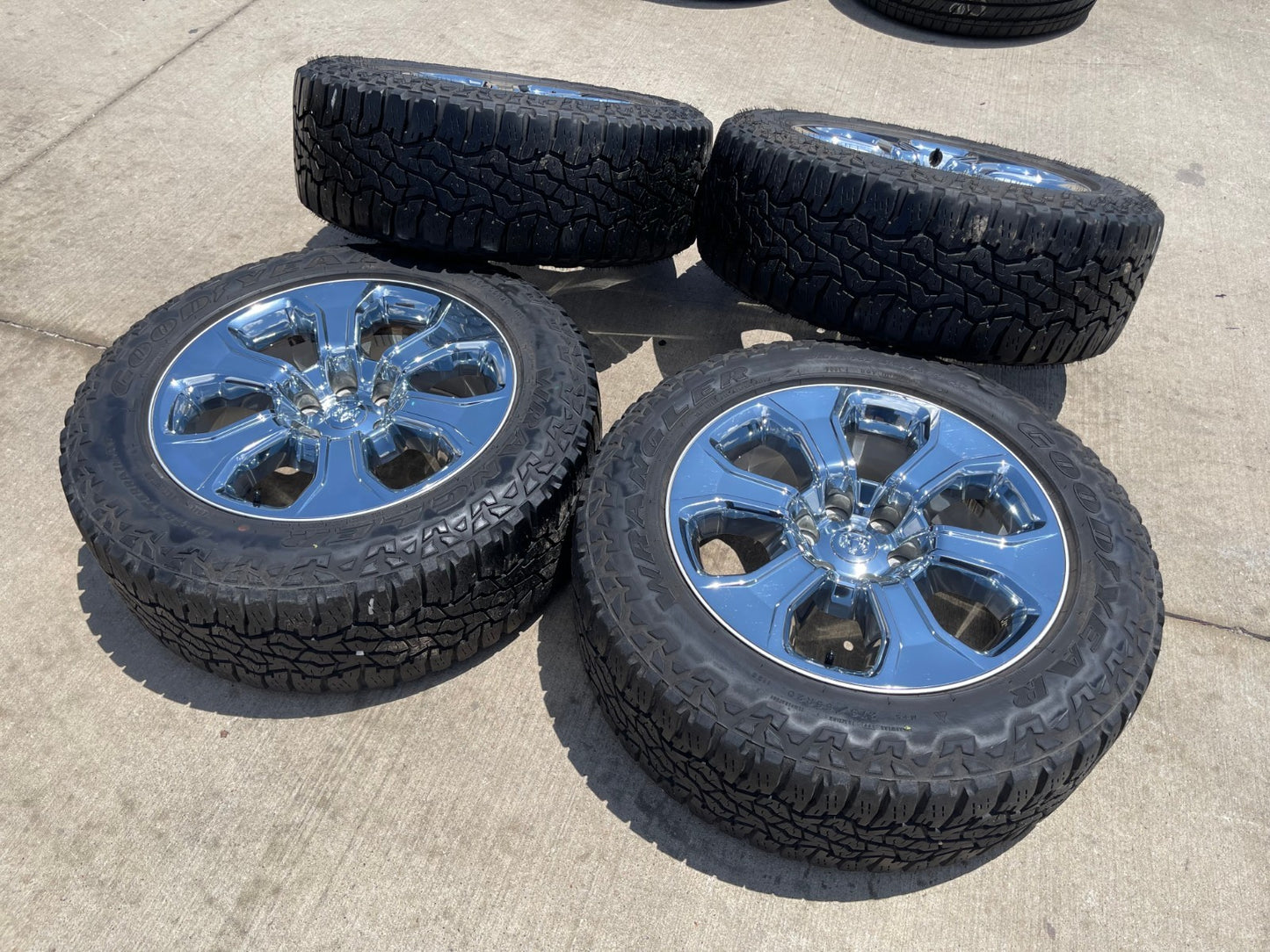 20" Dodge Ram 1500 OEM Laramie CHROME 2679 wheels rims tires GOODYEAR A/T