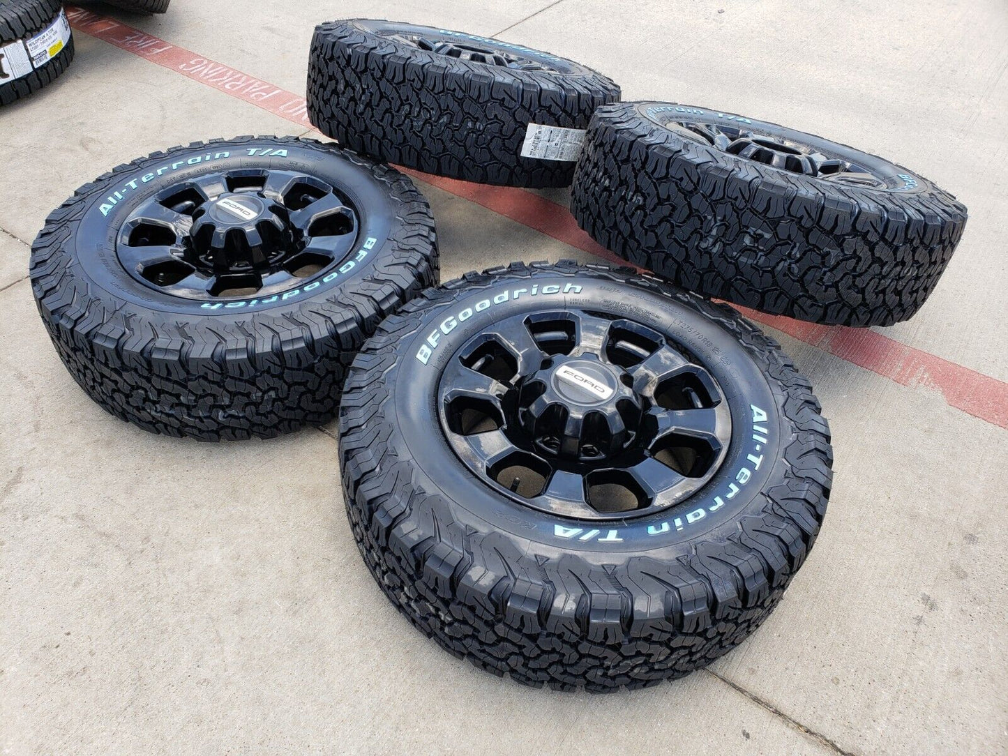18" Ford F-250 F-350 TREMOR OEM wheels black 10481 tires BFG 2024 2025 NEW