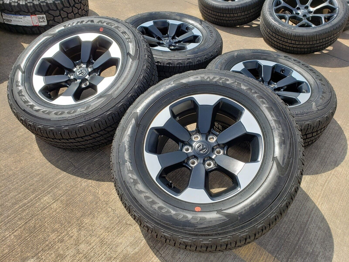 18" Dodge Ram 1500 Rebel Black OEM wheels rims 2671 tires NEW