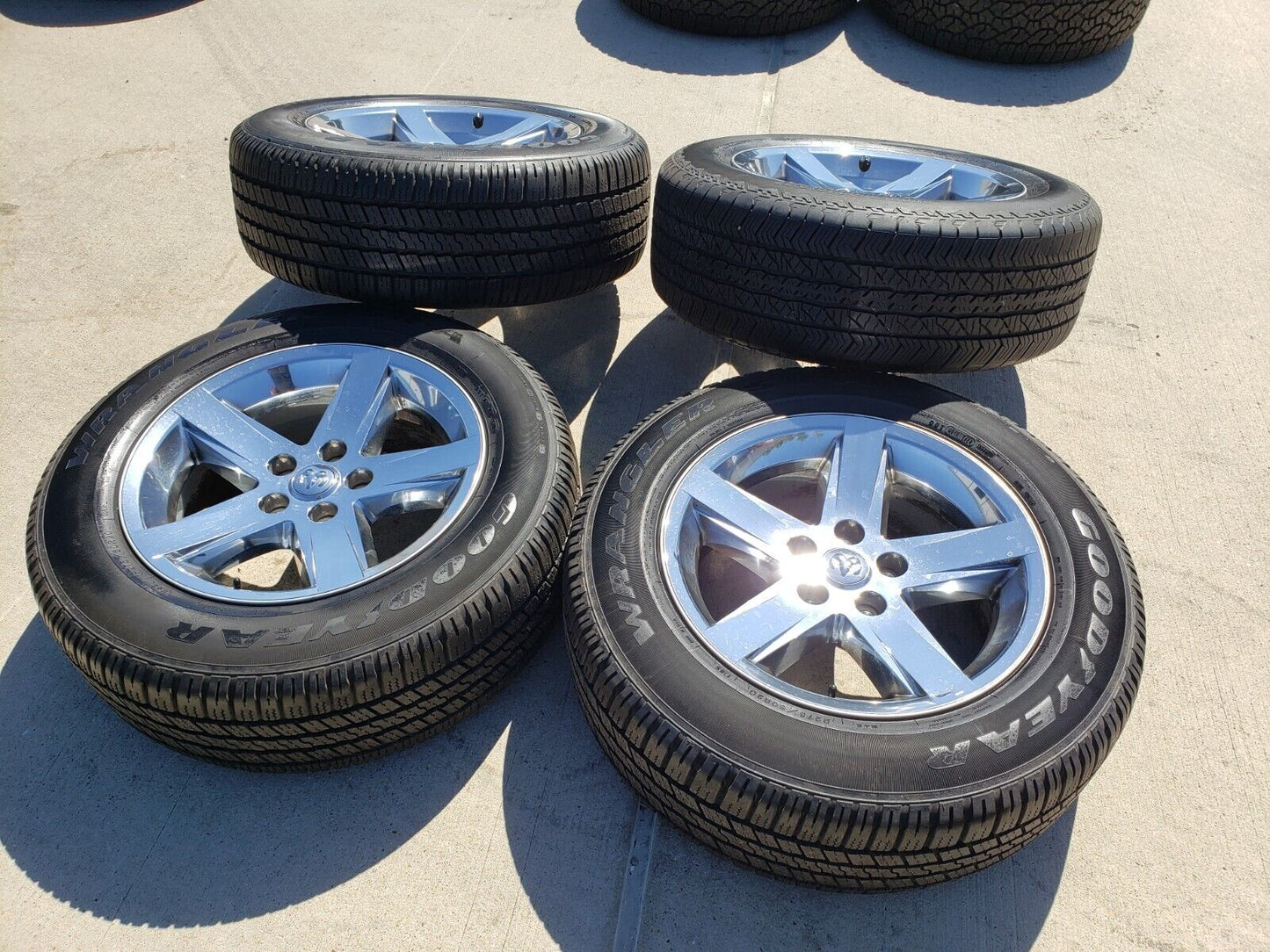 20" Dodge Ram 1500 OEM wheels rims 2364 chrome tires GOODYEAR