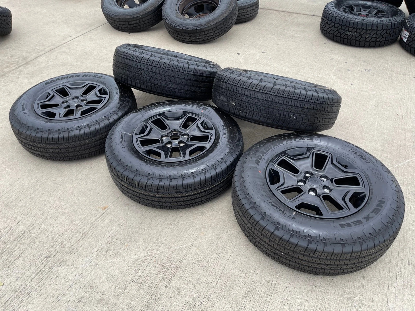 17" Jeep Wrangler Gladiator OEM wheels rims 9118 black tires NEW