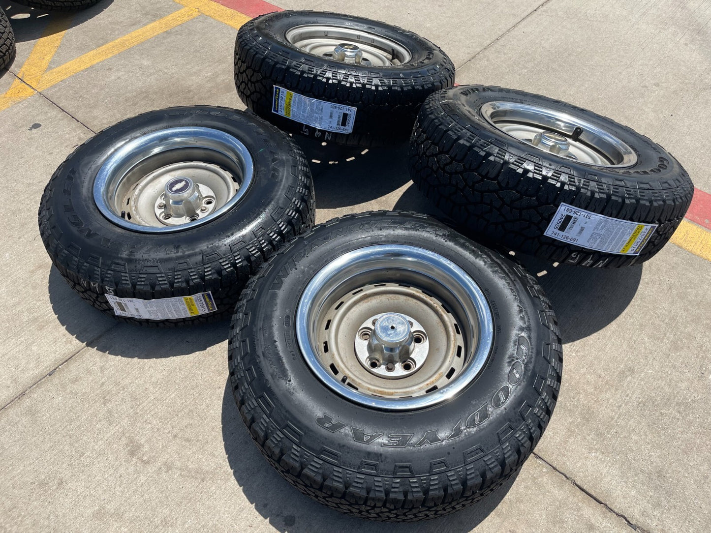 15" Chevy K1500 Blazer Old School Chevy wheels rims GMC NEW tires 5x120 5x4.75