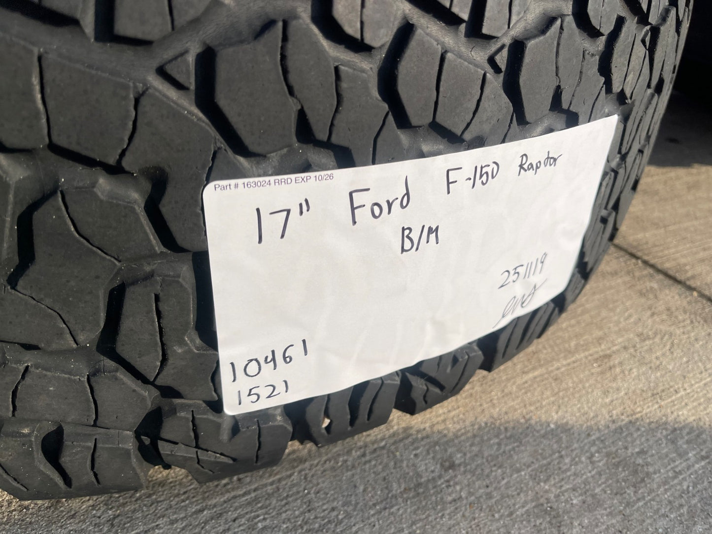 17" Ford F-150 Raptor Bronco OEM rims wheels 10461 tires 37" BFG
