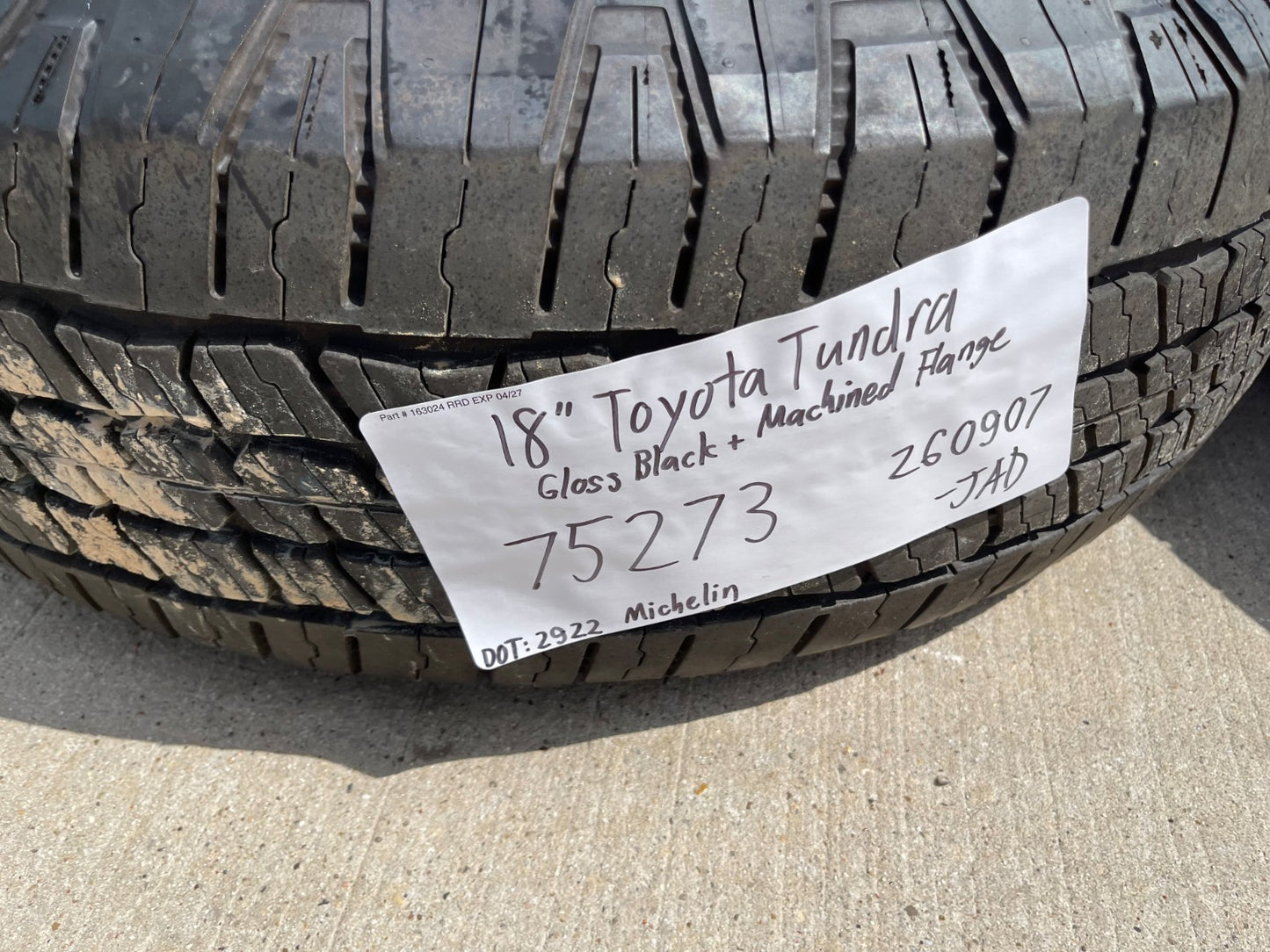 18" Toyota Tundra TRD OEM black wheels rims 75273 Sequoia SET MICHELIN