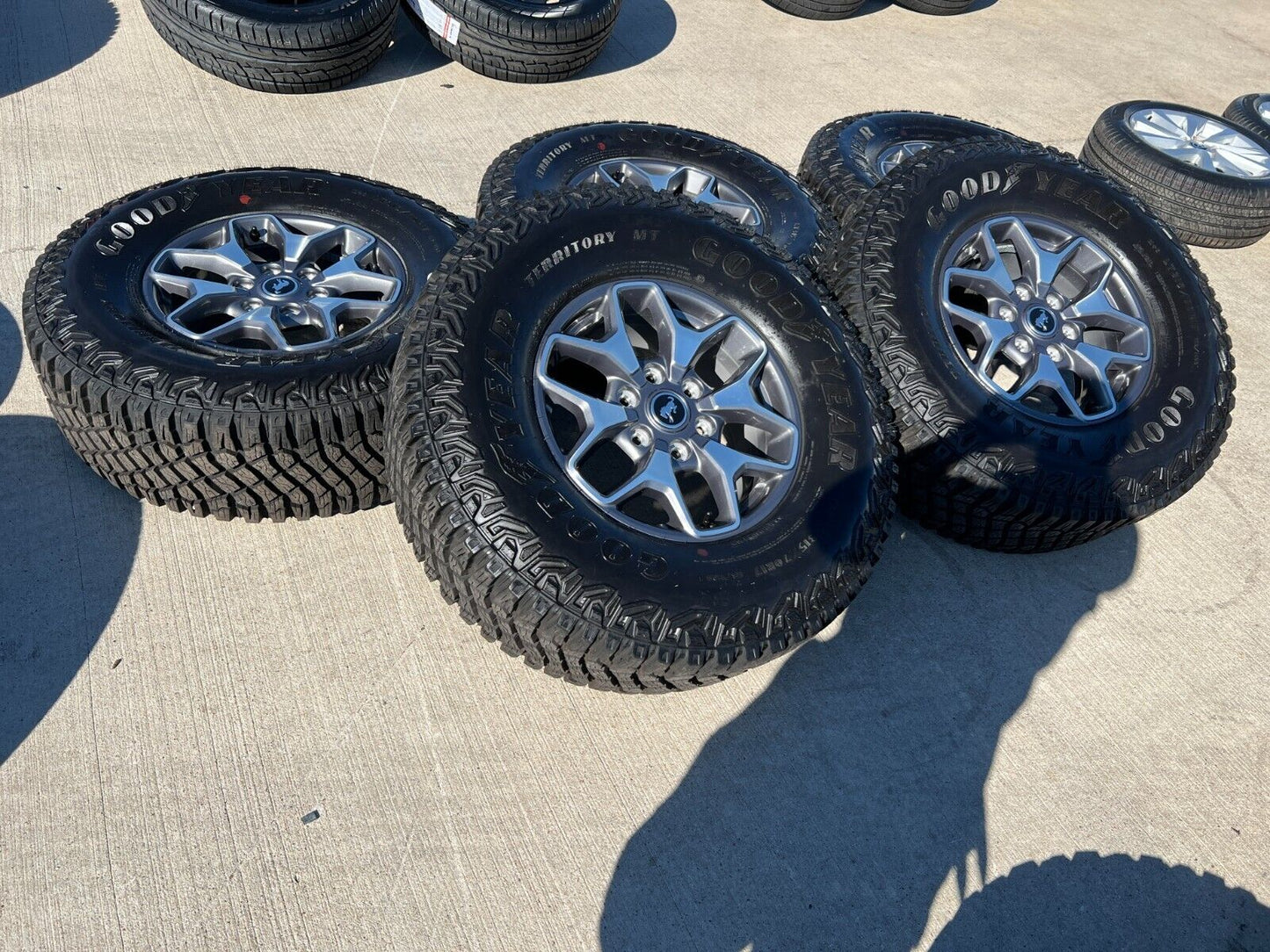 17" Ford Bronco Badlands wheels rims 95229 10387 Ranger 35" tires 2023 2024 2025