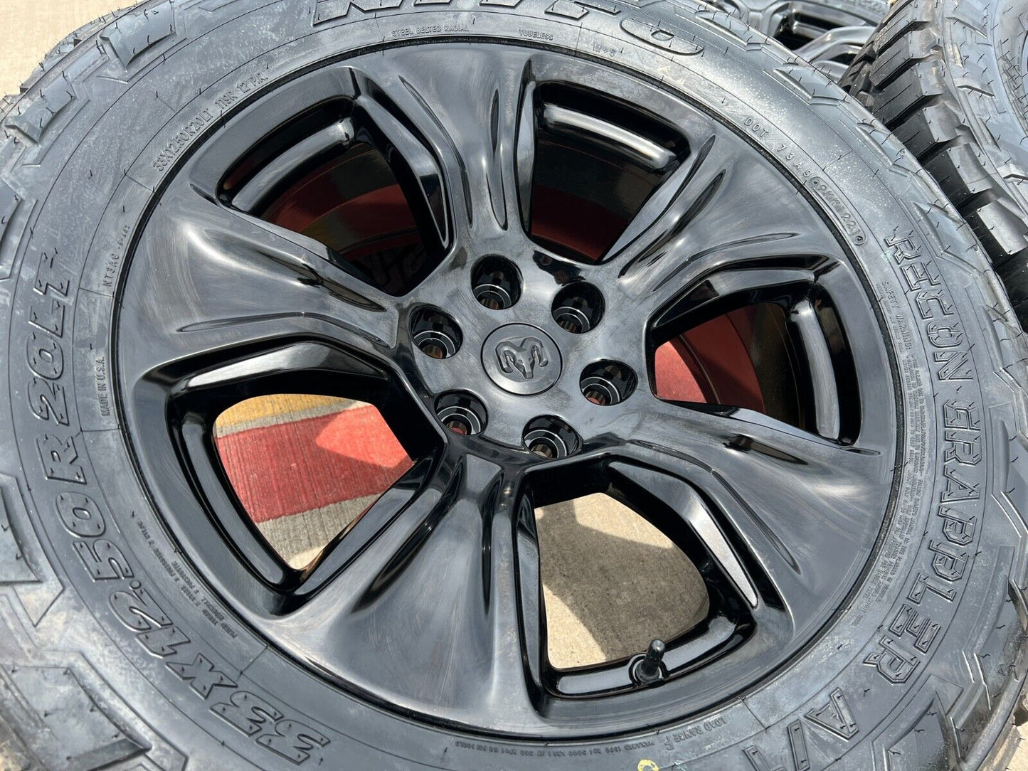 20" Dodge Ram 1500 OEM Laramie wheels rims 2674 tires 2024 2025 NEW 33" NITTO