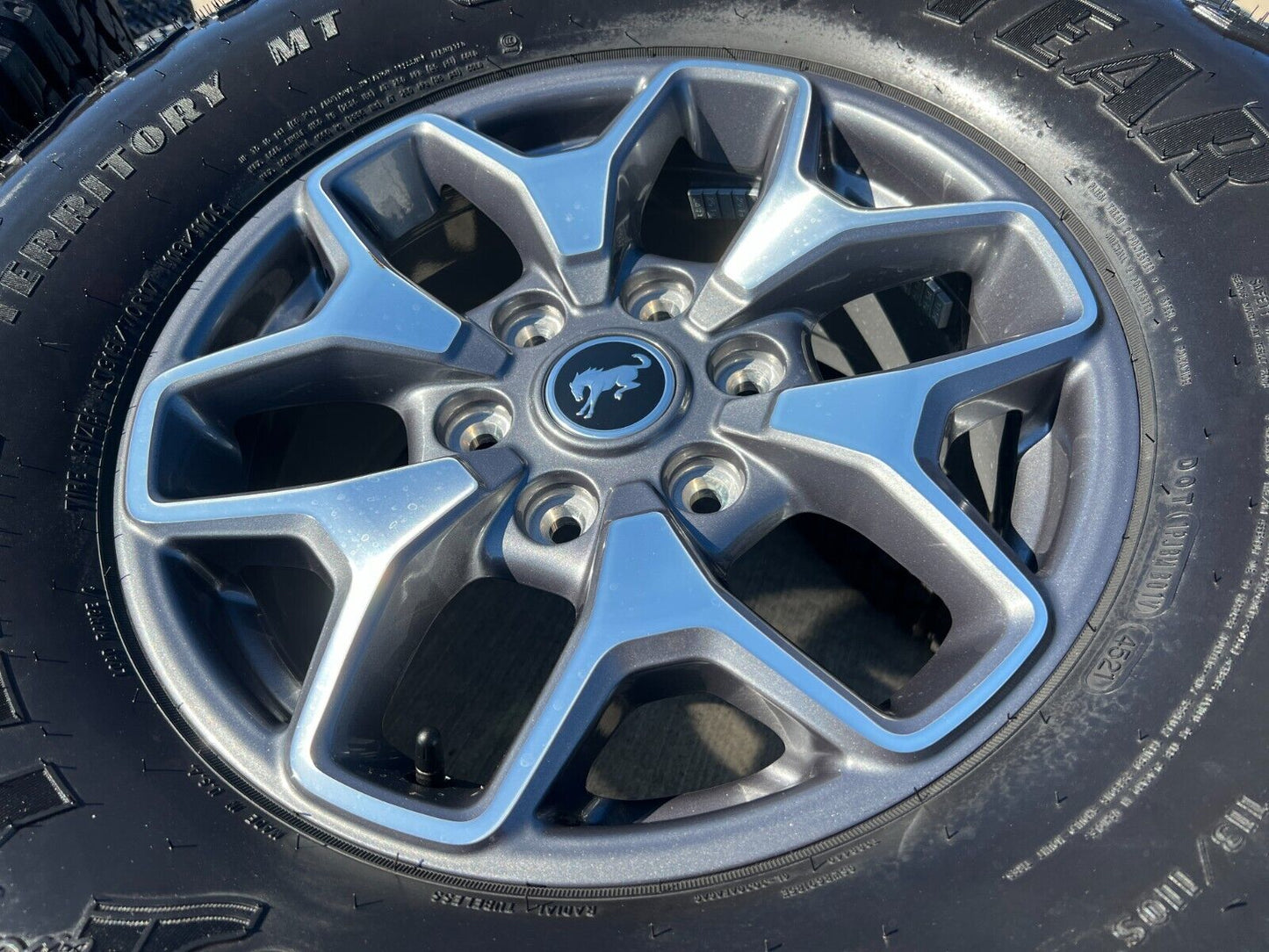 17" Ford Bronco Badlands wheels rims 95229 10387 Ranger 35" tires 2023 2024 2025