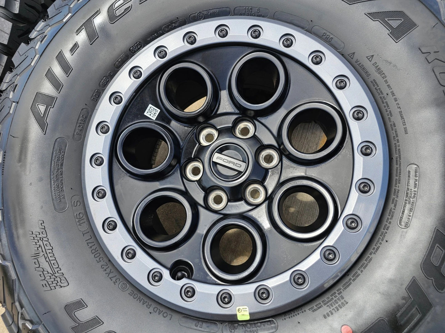 17" Ford F-150 Raptor OEM BEADLOCK rims wheels BFG KO2 37" tires NEW