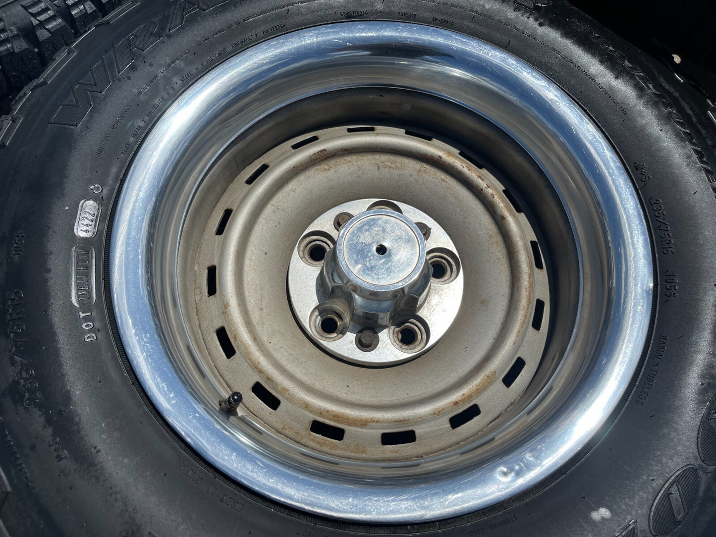 15" Chevy K1500 Blazer Old School Chevy wheels rims GMC NEW tires 5x120 5x4.75