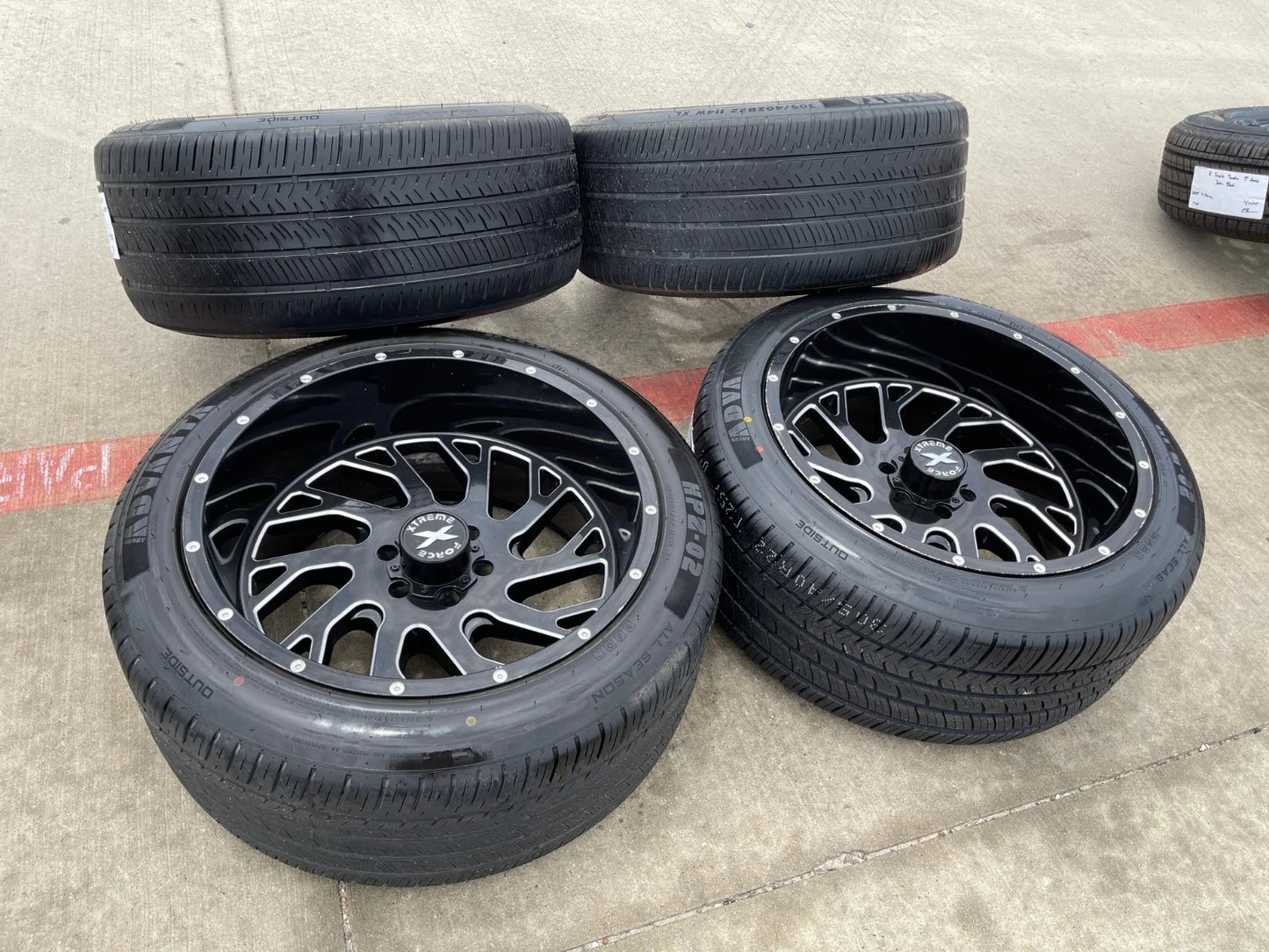 22x12 22" Xtreme Force XF-8 Ford F-150 rims wheels tires Expedition tires 6x135