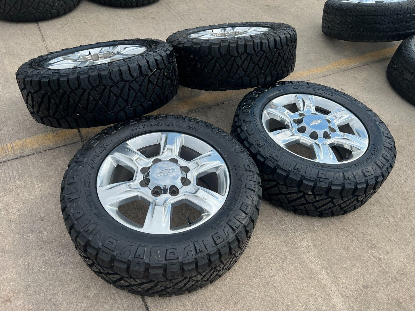 20" Chevy Silverado GMC 2500 OEM 5803 wheels rims NITTO RIDGE GRAPPLER 33" NEW