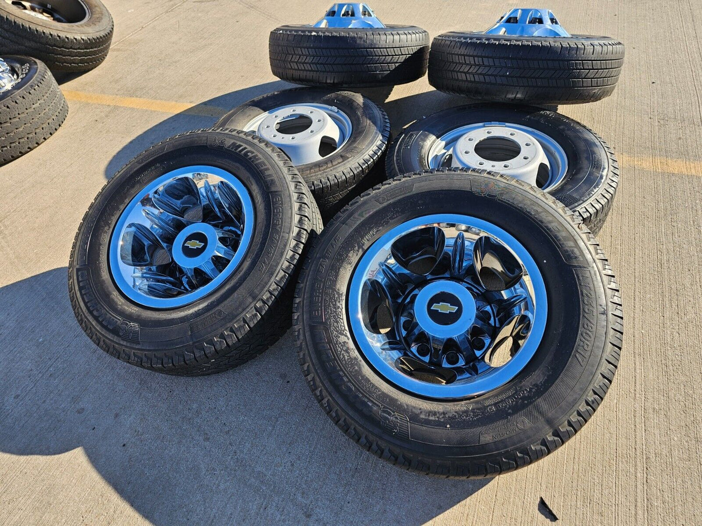 17" Chevy Silverado GMC Sierra 3500 Dually simulator rims wheels OEM 8094 tires
