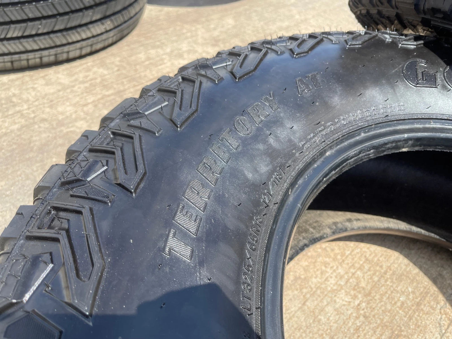 (1) 325/65/18 Goodyear Wrangler Territory M/T tire LT 8 ply load range D