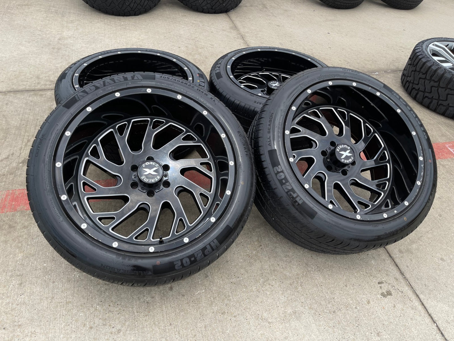 22x12 22" Xtreme Force XF-8 Ford F-150 rims wheels tires Expedition tires 6x135