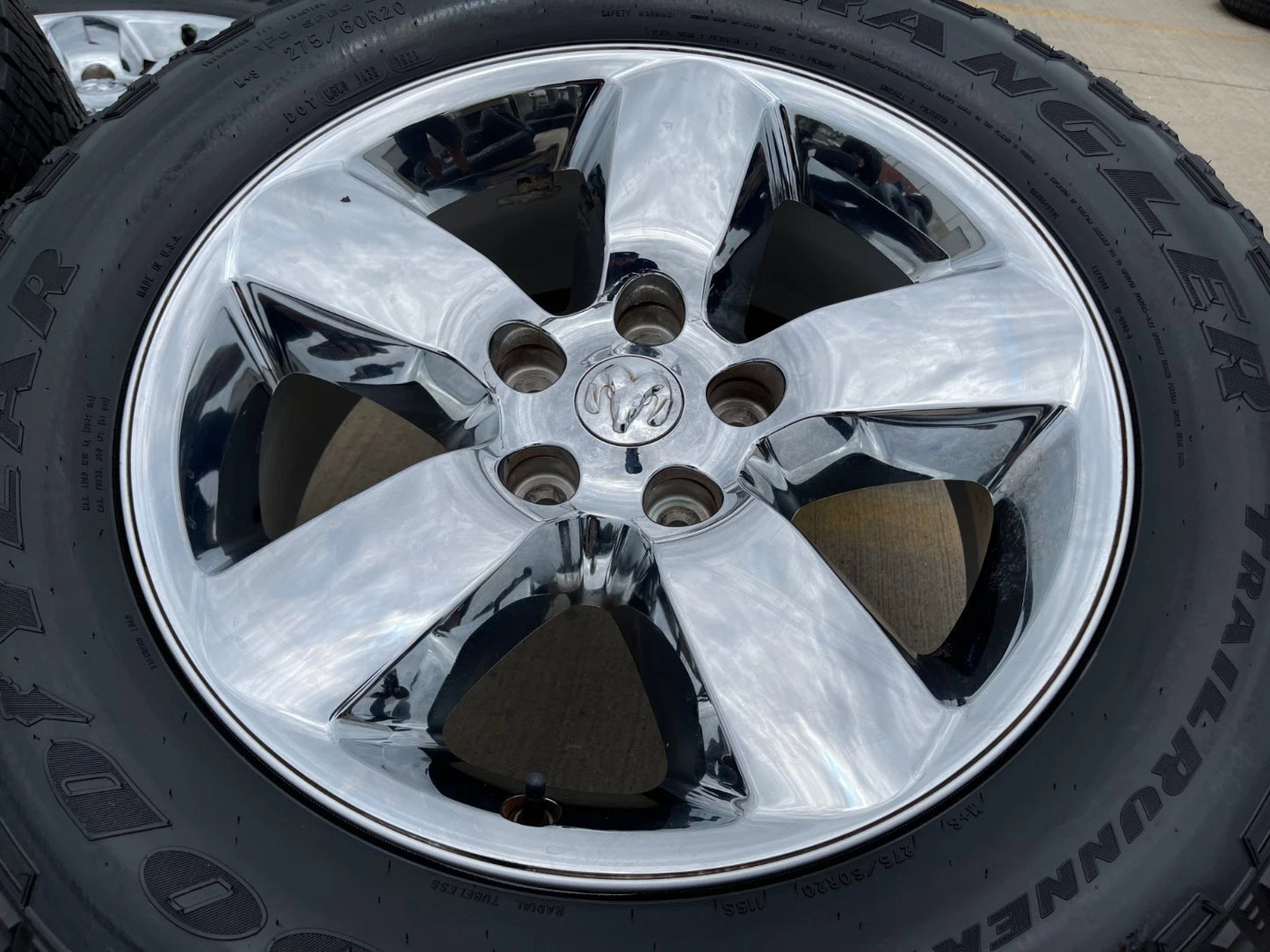(4) 20" Dodge Ram 1500 OEM wheels rims chrome tires 2495