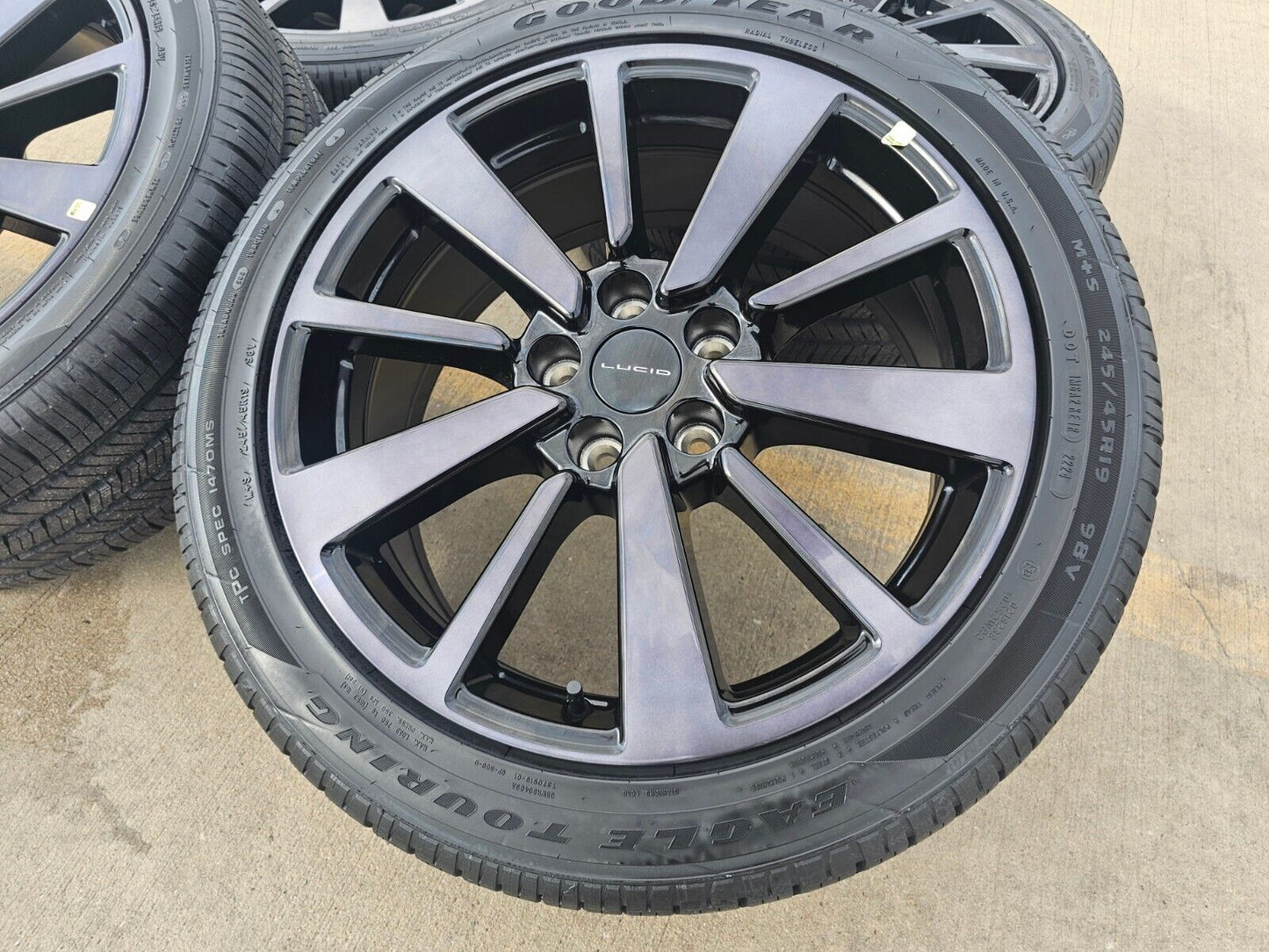 19" Lucid Air OEM Grand Touring black wheels rims tires 5x120 2023 2024 2025 NEW