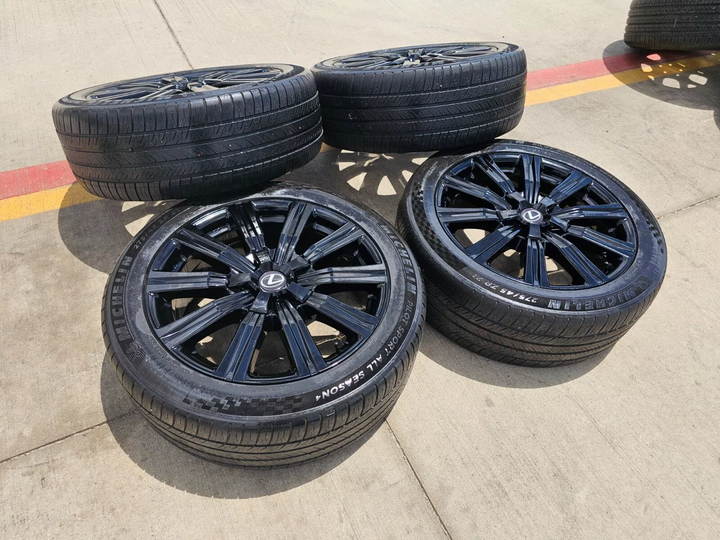 21" Lexus LX570 Toyota Land Cruiser OEM 74341 black wheels rims tires