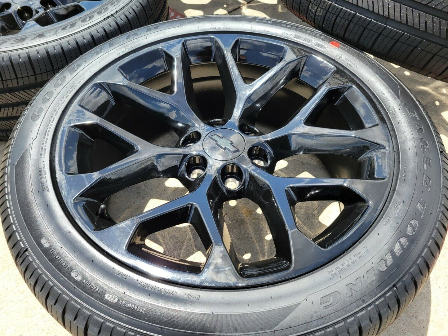 22" GMC Sierra Yukon Chevy Silverado OEM replica black wheels rims 5904 5668 NEW
