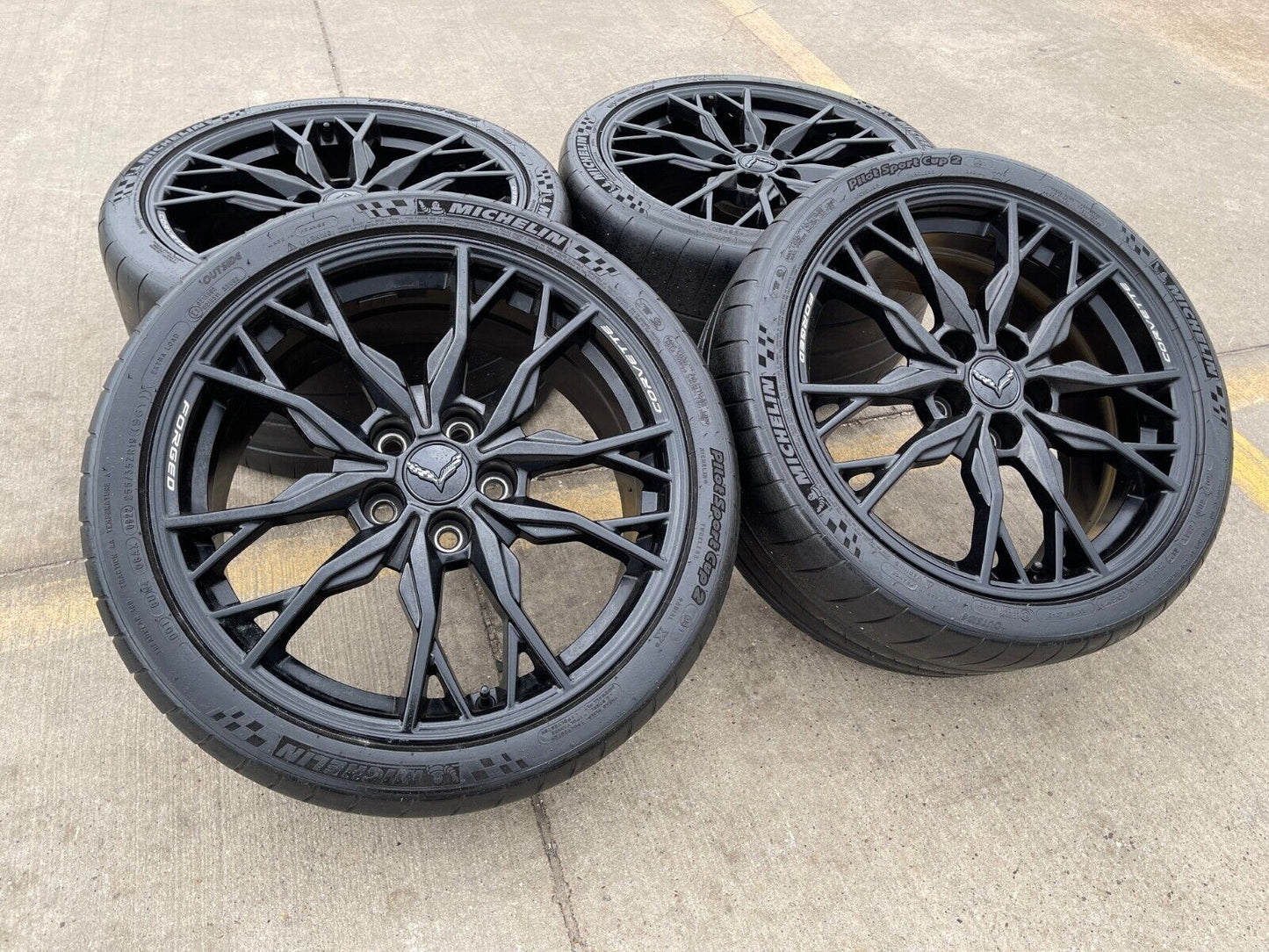 19" + 20" Chevy Corvette Z06 C8 OEM wheels rims 8057 8058 FORGED