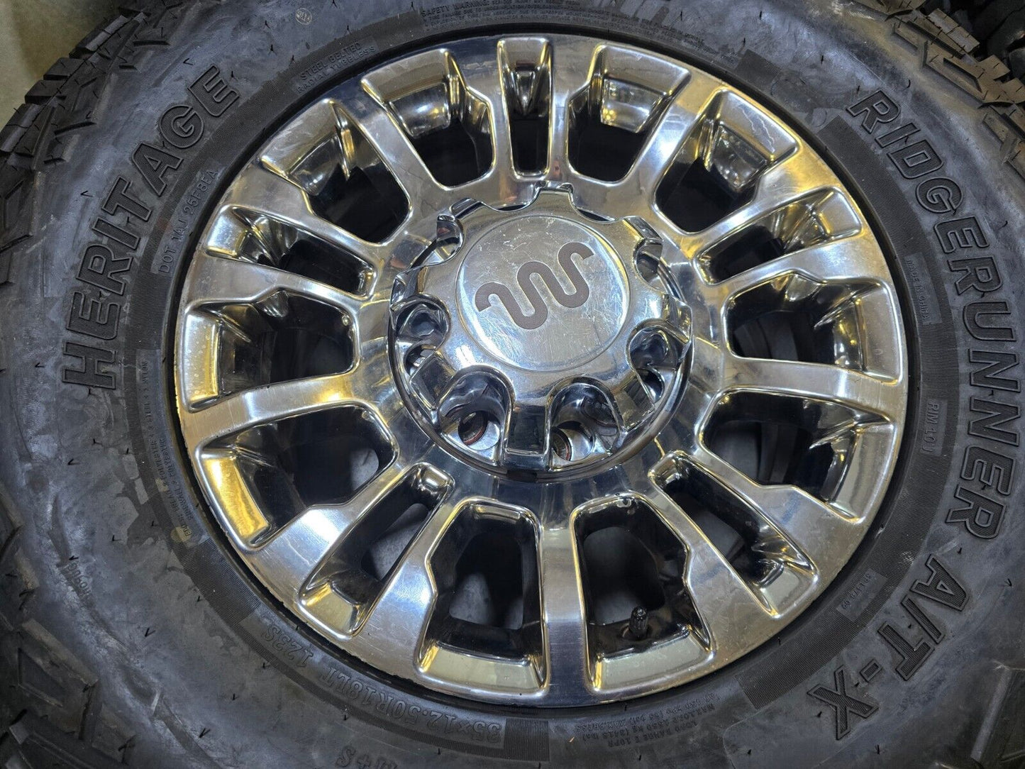 18" Ford F-250 F-350 OEM rims wheels 10290 chrome TREMOR tires 35"